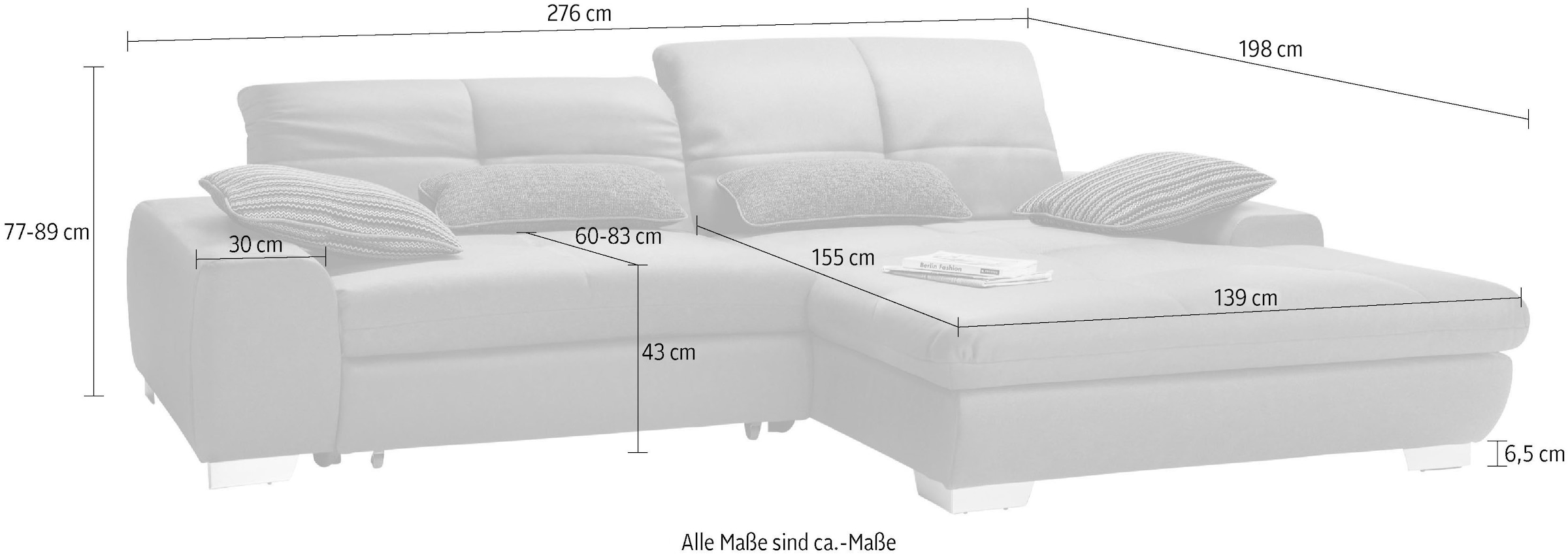 set one by Musterring Ecksofa »SO 1200 inkl. Sitztiefen- & Rückenverstellung für hohen Sitzkomfort,«, wahlweise mit Bettfunktion und Stauraum, L-Form, auch in Cord Bezug