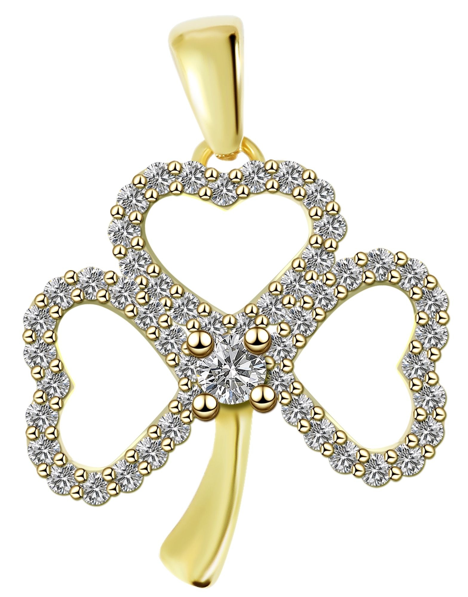 Adelia´s Kettenanhänger »Damen Anhänger ¿ Kleeblatt Anhänger aus 333 Gold mit Zirkonia«