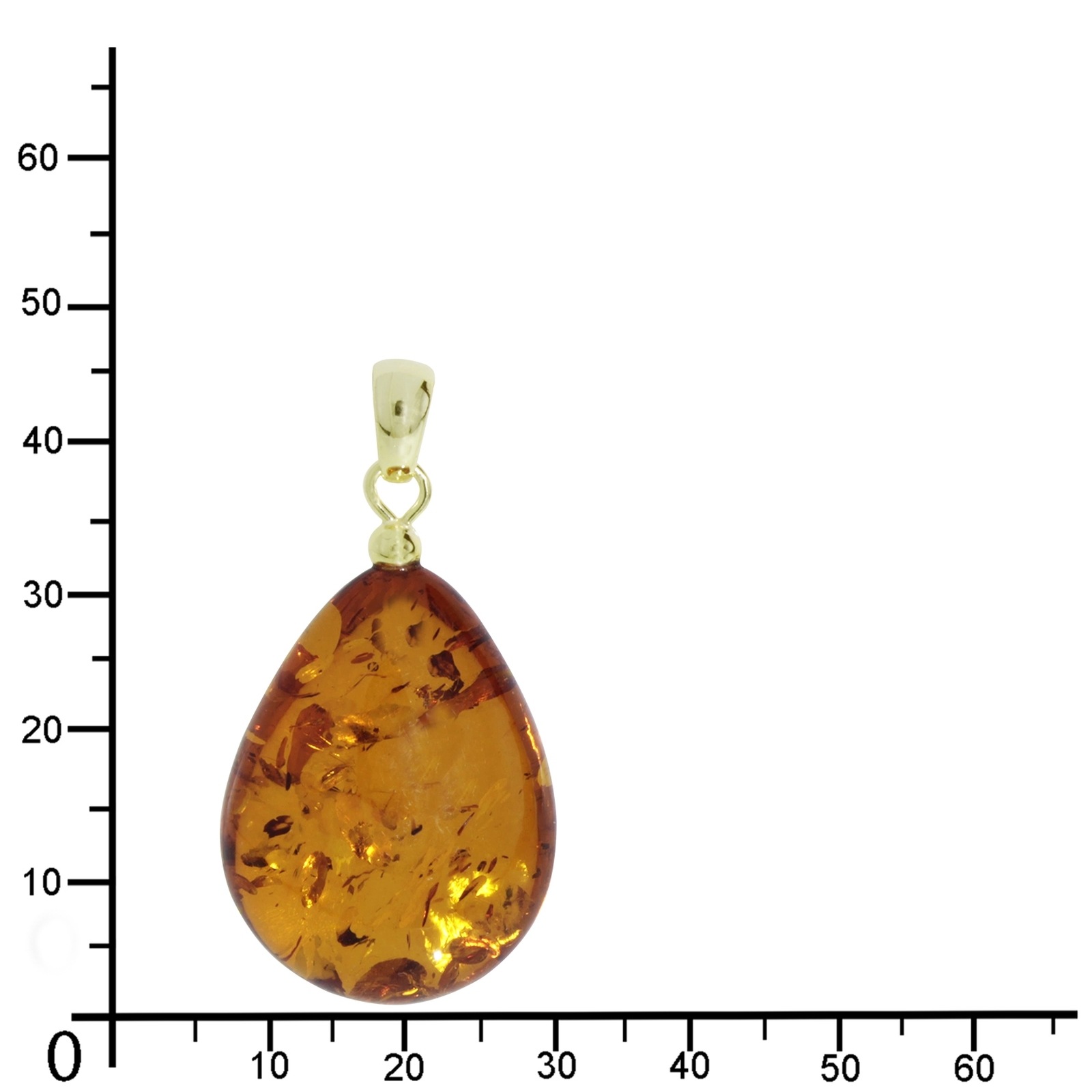 OSTSEE-SCHMUCK Kettenanhänger »- Tropfen ca. 34 mm lang - Gold 585/000 - Bernstein -,«