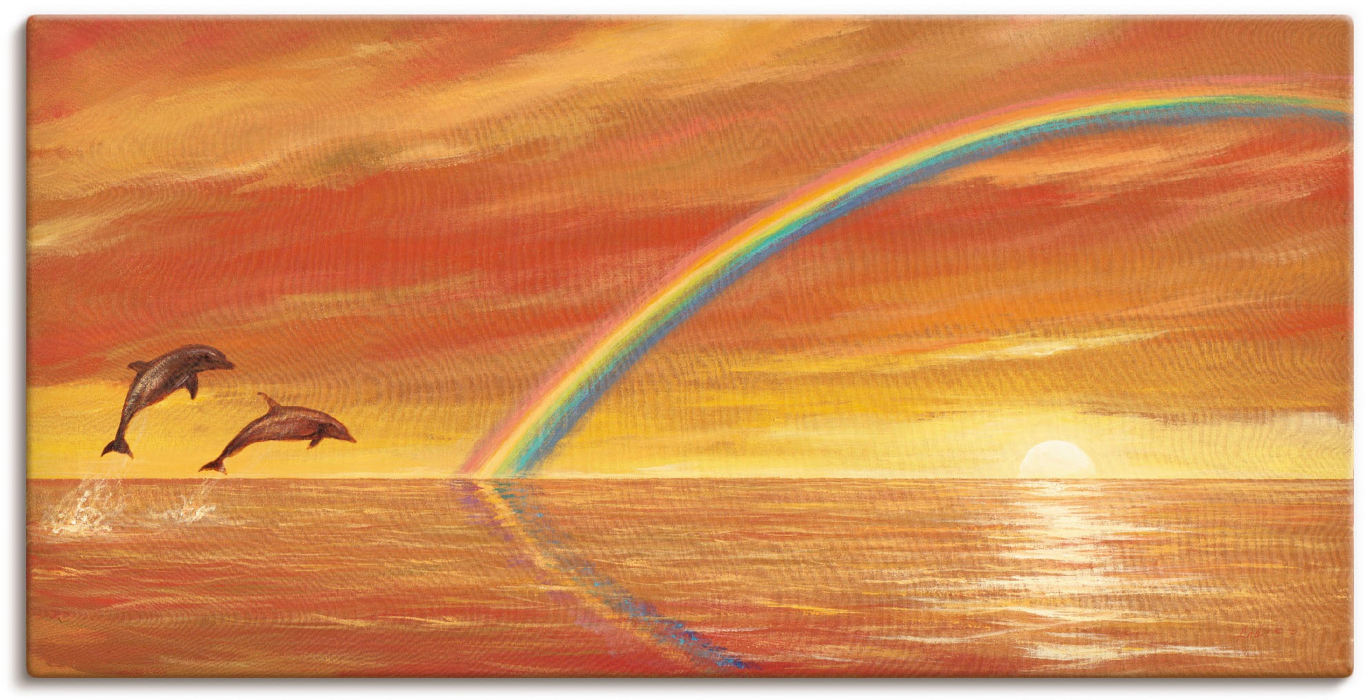 Artland Wandbild »Regenbogen über dem Meer«, Wassertiere, (1 St.), in vielen Größen & Produktarten - Alubild / Outdoorbild für den Außenbereich, Leinwandbild, Poster, Wandaufkleber / Wandtattoo auch für Badezimmer geeignet