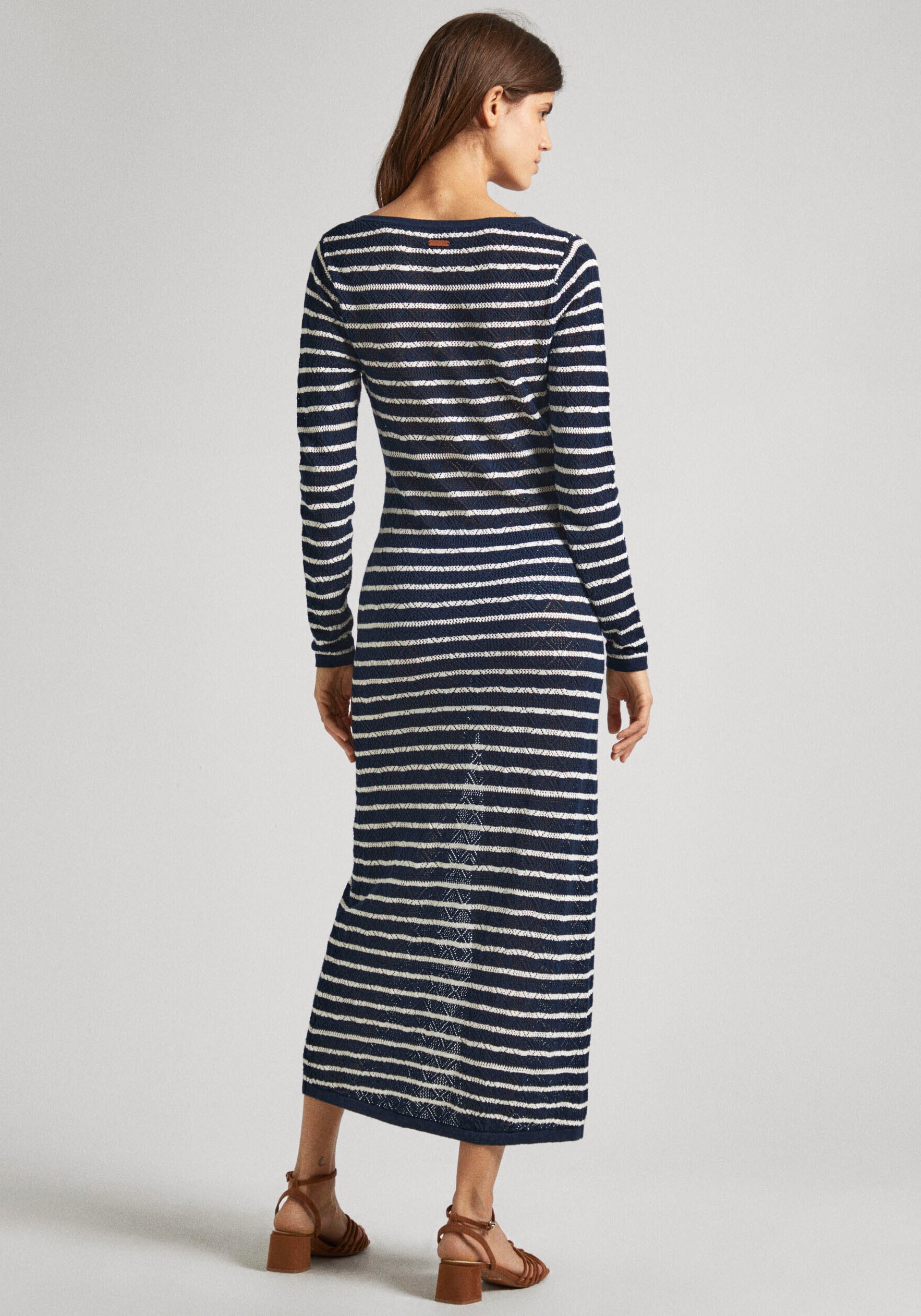 Pepe Jeans Maxikleid »FRANCES DRESS«, aus Baumwollstrick mit Leinen