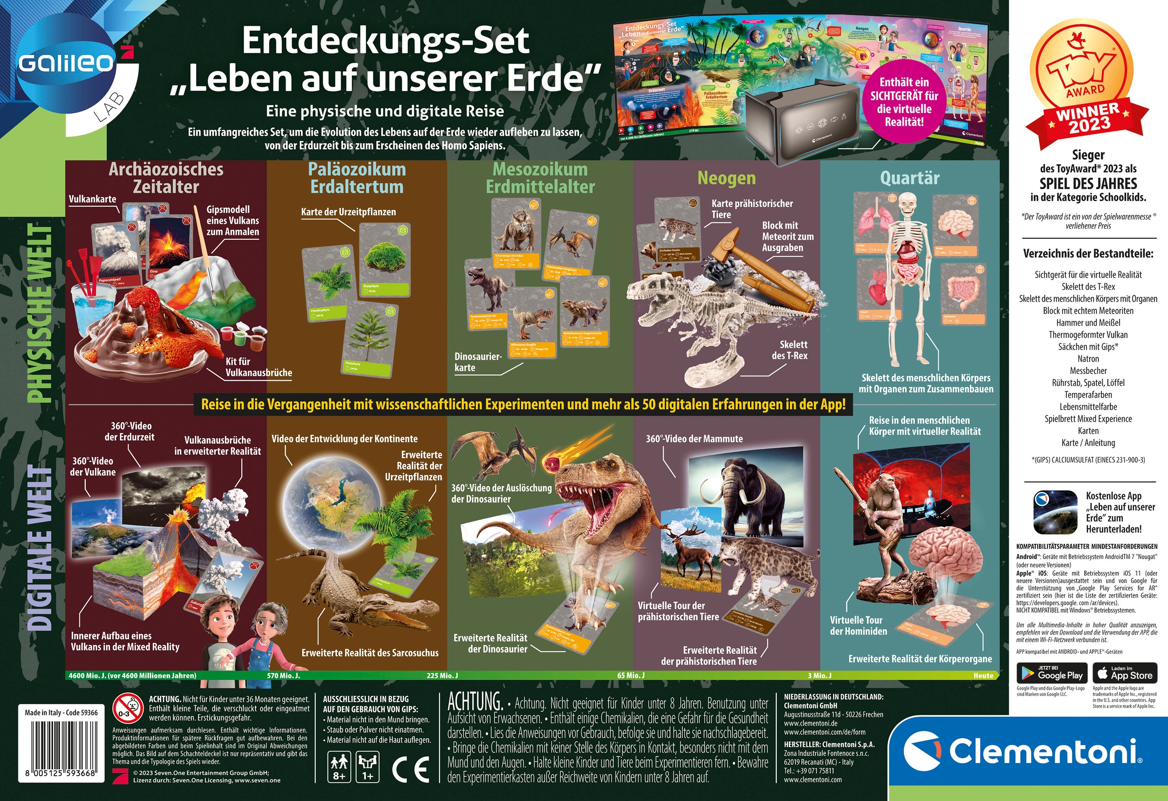 Clementoni® Experimentierkasten »Galileo, Leben auf unserer Erde«, Made in Europe