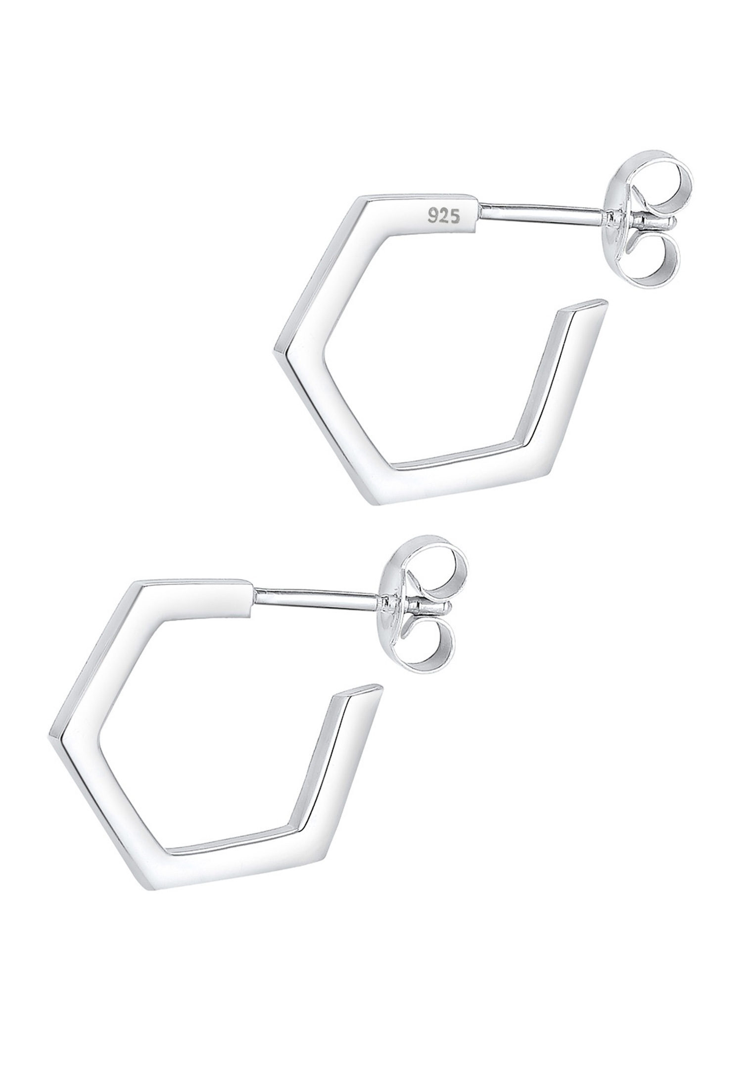 Elli Paar Creolen »Ohrringe Creole Hexagon Geo Minimal 925 Silber«
