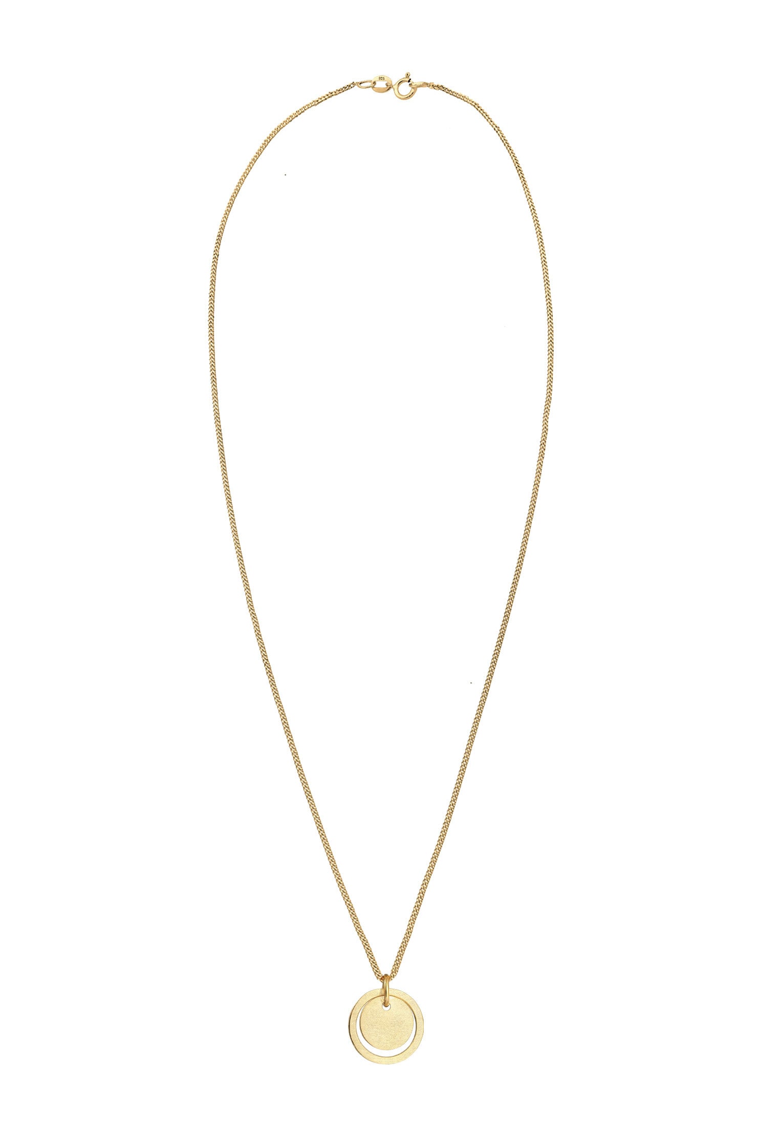 Elli Kette mit Anhänger »Halskette Kreis Rund Geo Trend Matt 925 Silber«