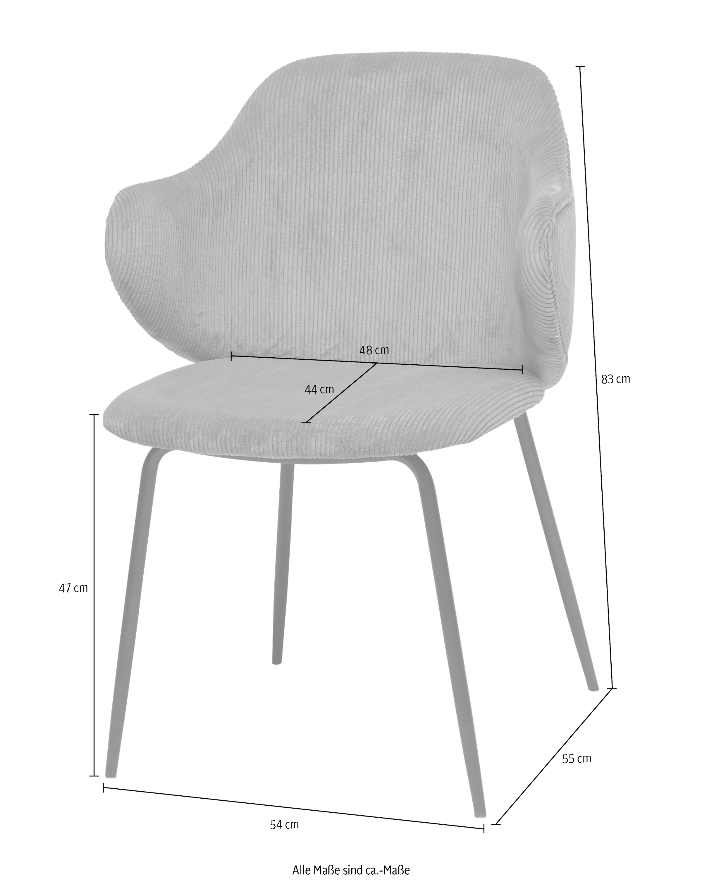 SalesFever Armlehnstuhl, (Set), 2 St., Cord, Bezug in Cord-Optik