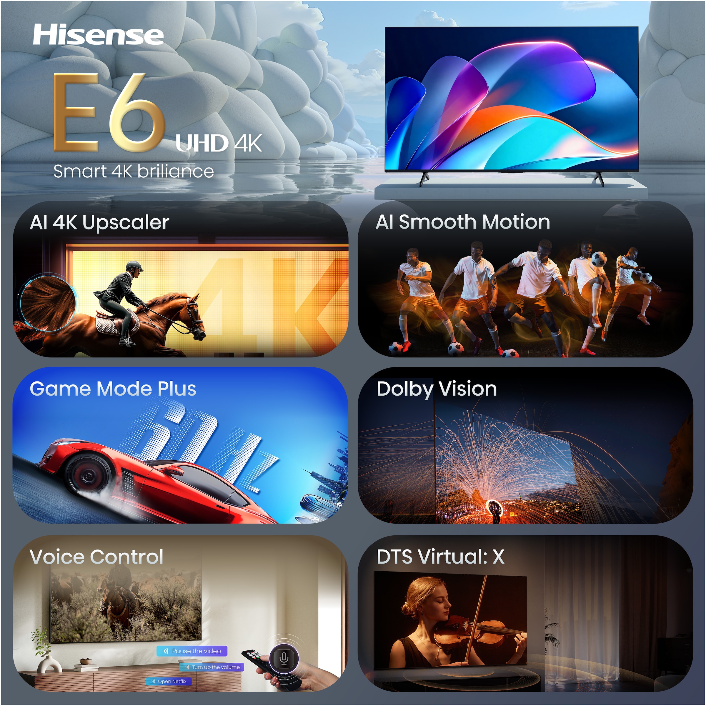 Hisense DLED-Fernseher »43E6DS« 108 cm/43 ″ Smart-TV