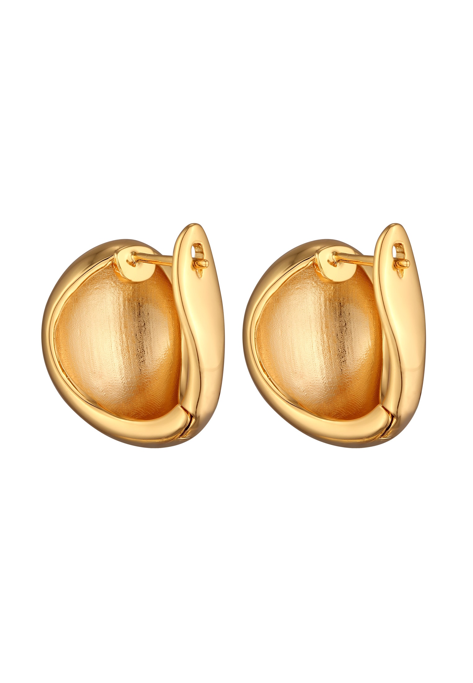 Elli Paar Creolen »Ohrringe Creolen Scharniercreolen Chunky Look Goldfarben«