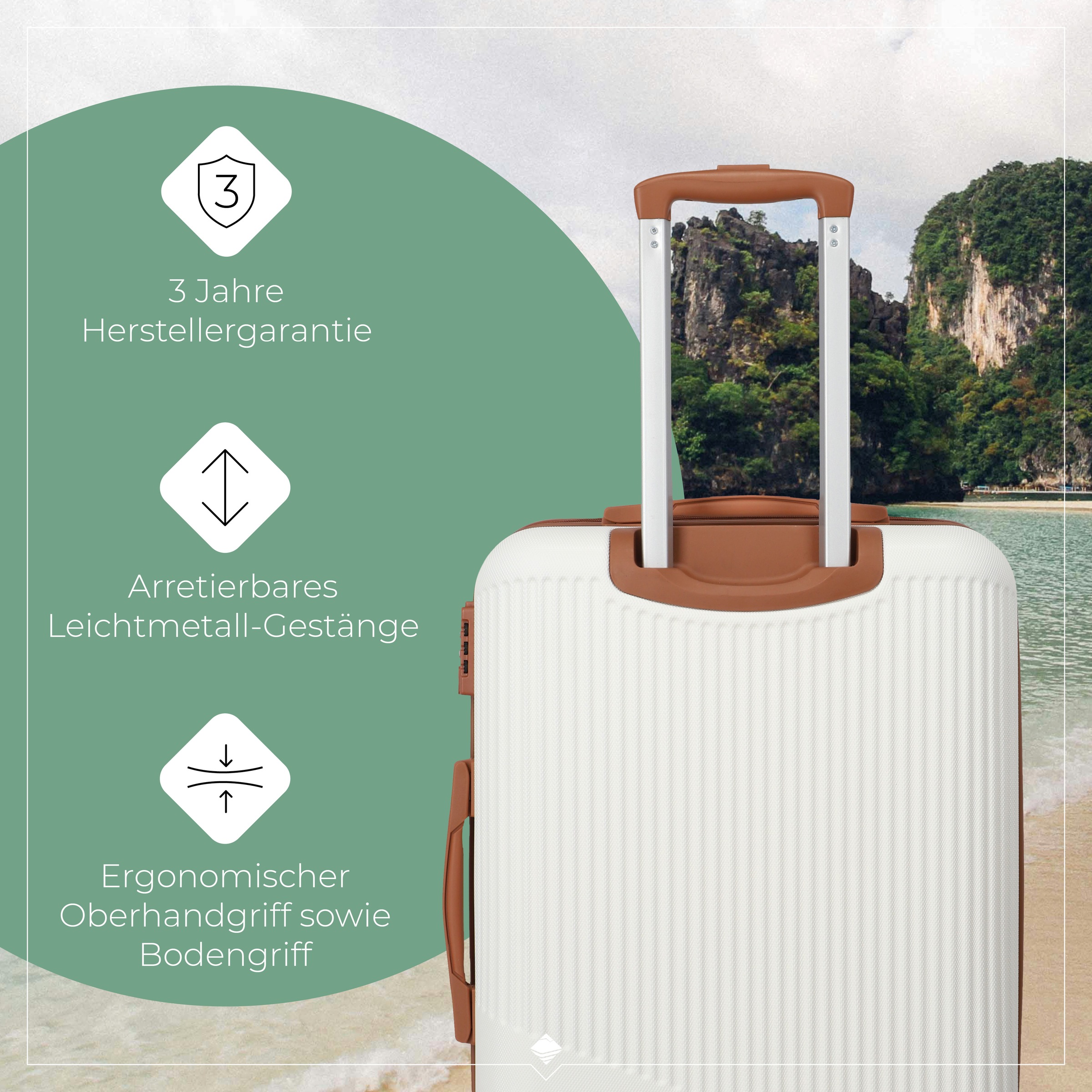 travelite Hartschalen-Trolley »BALI Reisekoffer Hartschale« 65 l 4 Rollen TSA-Schloss – robustes Reisegepäck