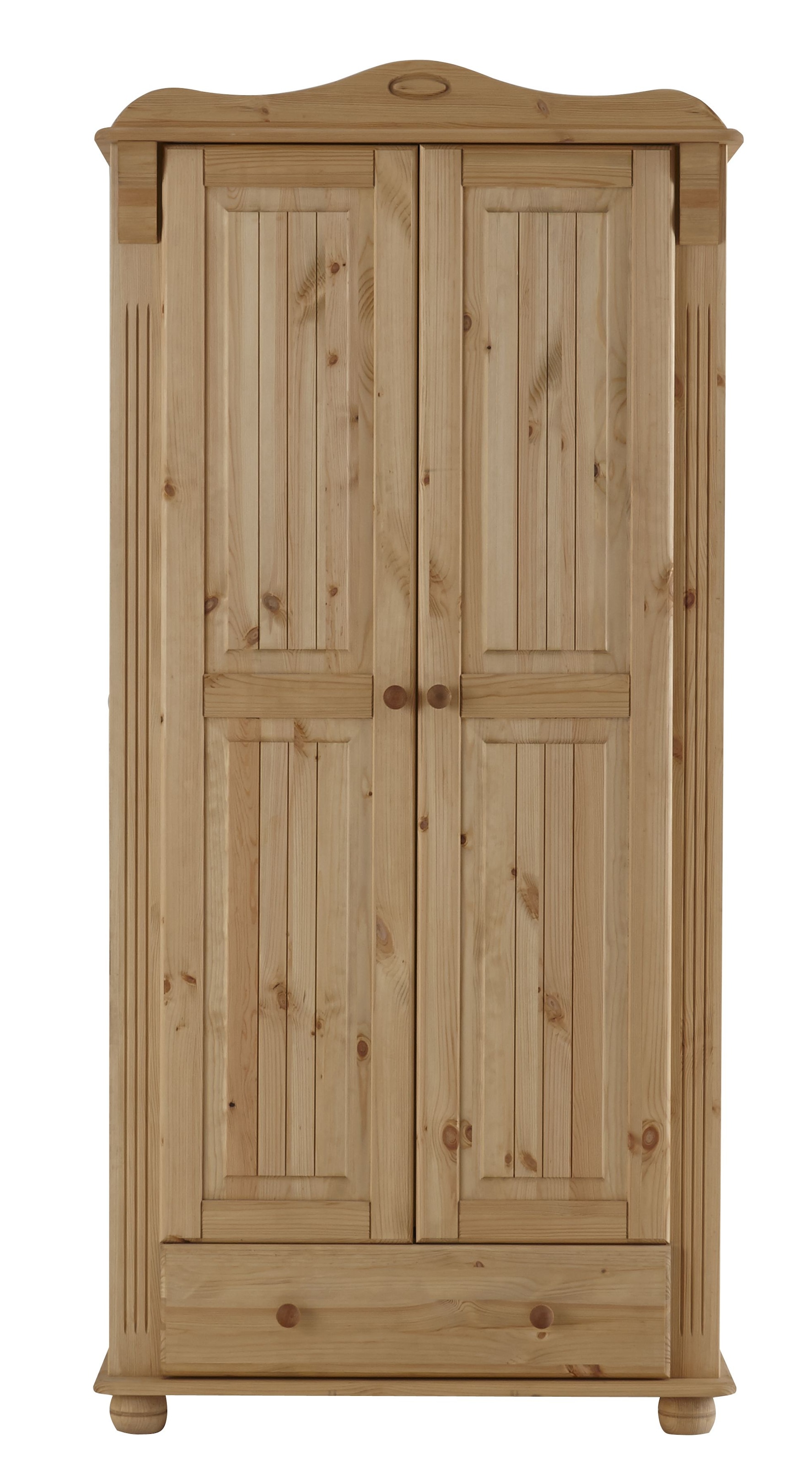 Home affaire Kleiderschrank »Adele«, (4 Breiten: 92/130/169/207 H/T ca. 191/54 cm), aus massiver Kiefer,Spiegel beim 4-und 5-trg.Schrank, Innenausstattung