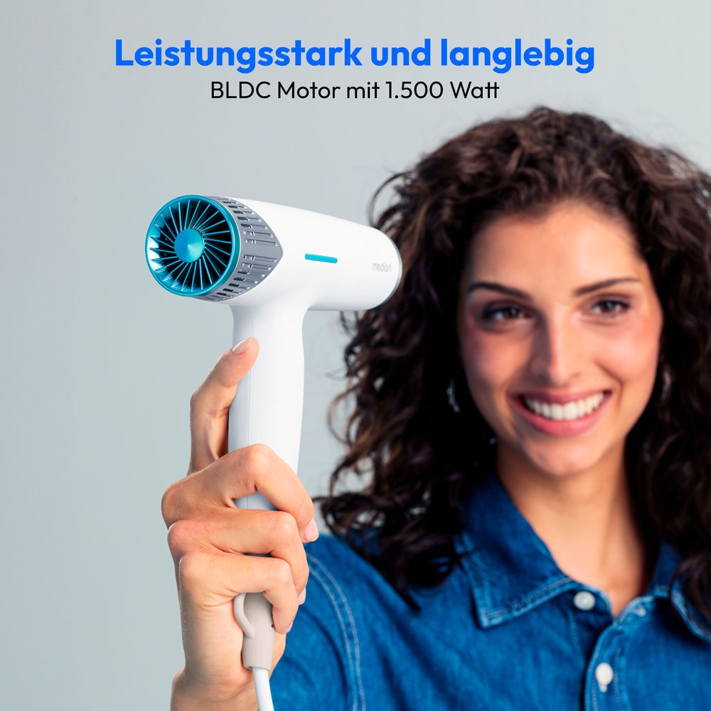 Medion® Ionic-Haartrockner »HD2 (MD19984)«, 1500 W, 3 Aufsätze, Selbstreinigungsfunktion, je 3 Temperatur- und Luftstromstufen
