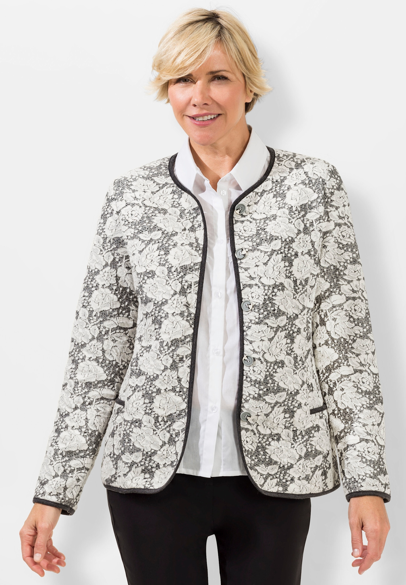 Witt Blusenblazer »Blazer Jacquardblazer mit Blütenmuster«