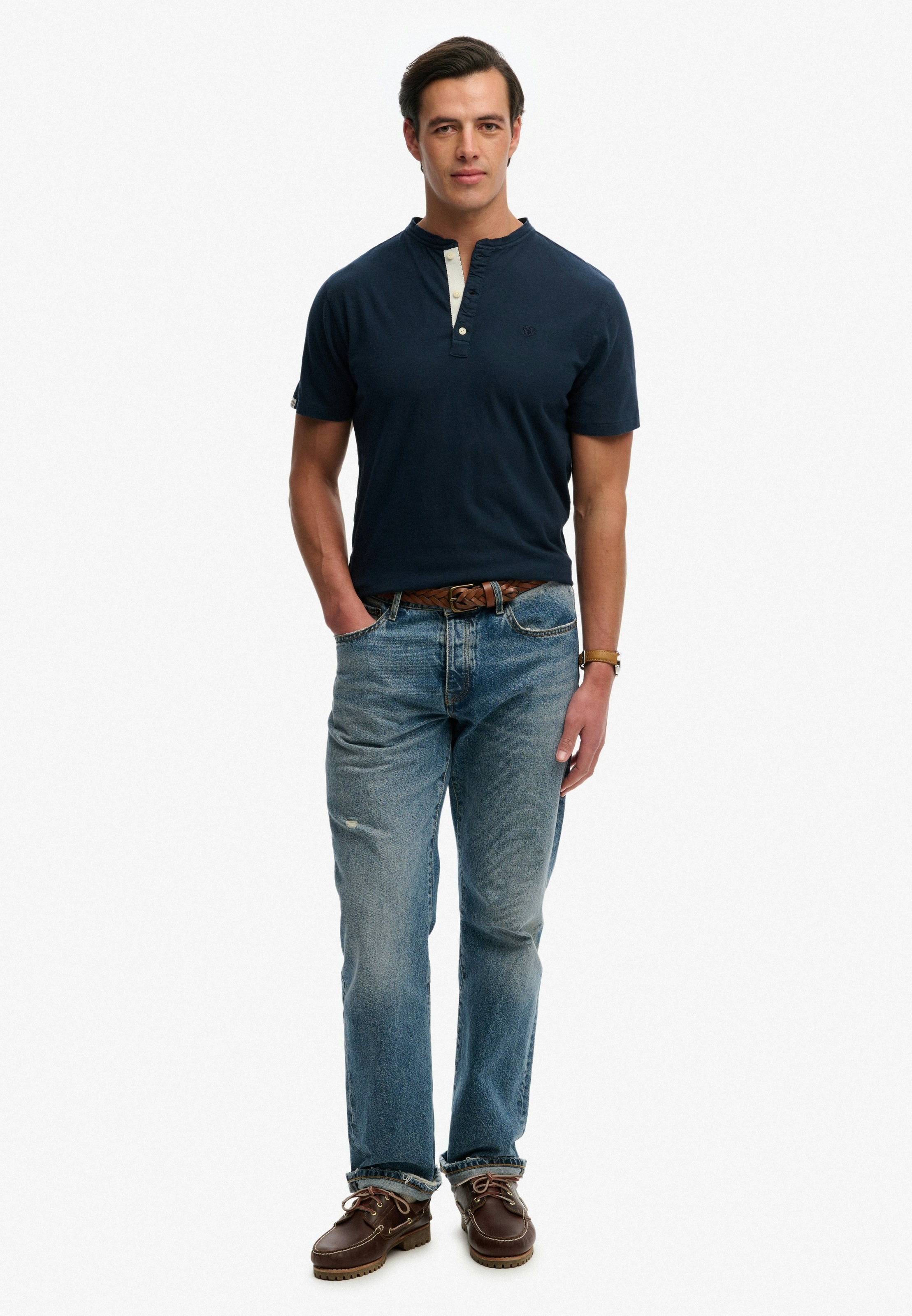 Superdry T-Shirt »CLASSIC COTTON LIN SS GRANDAD«