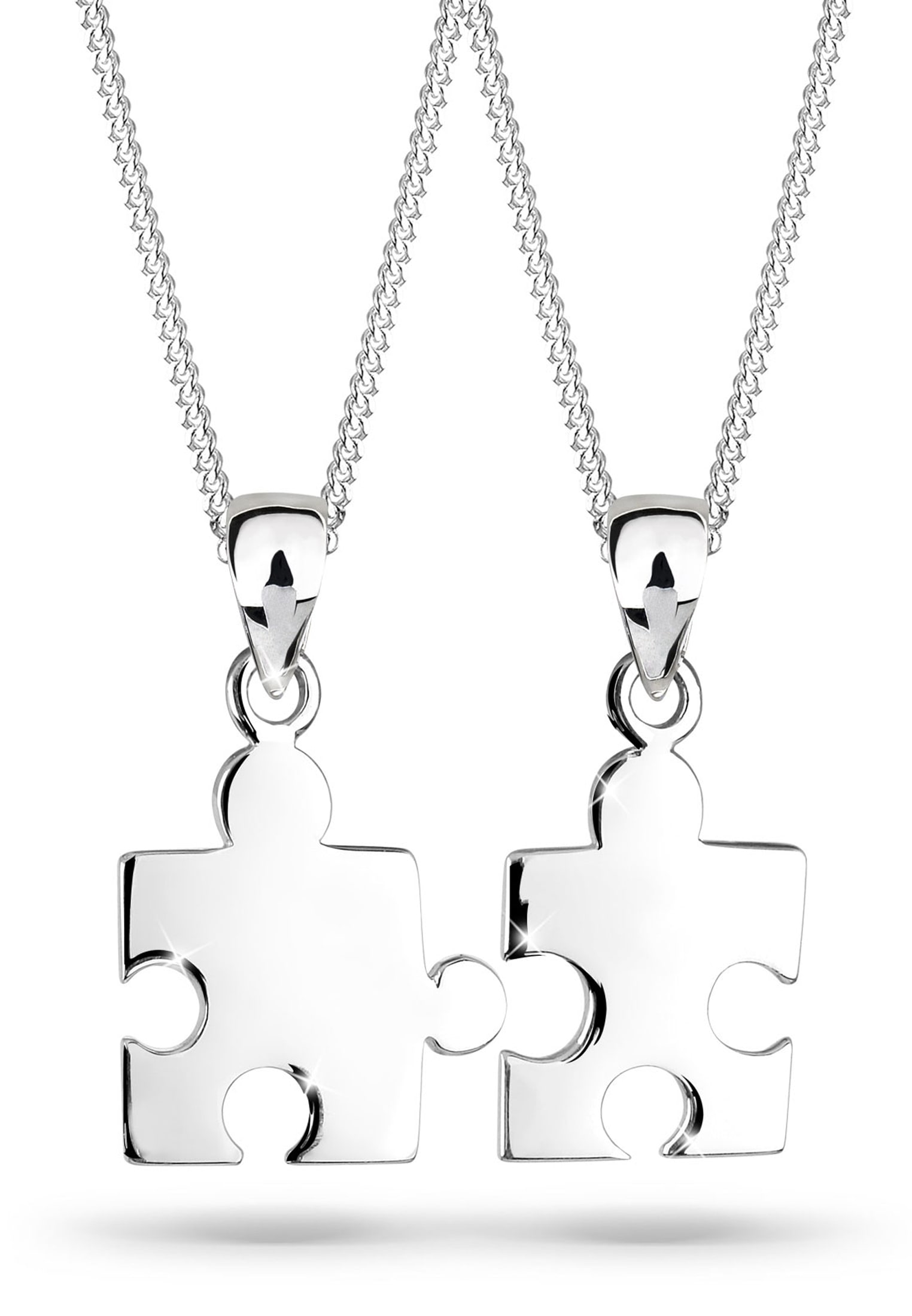Elli Ketten-Set »Halskette Partnerketten Puzzlestücke 925 Silber«