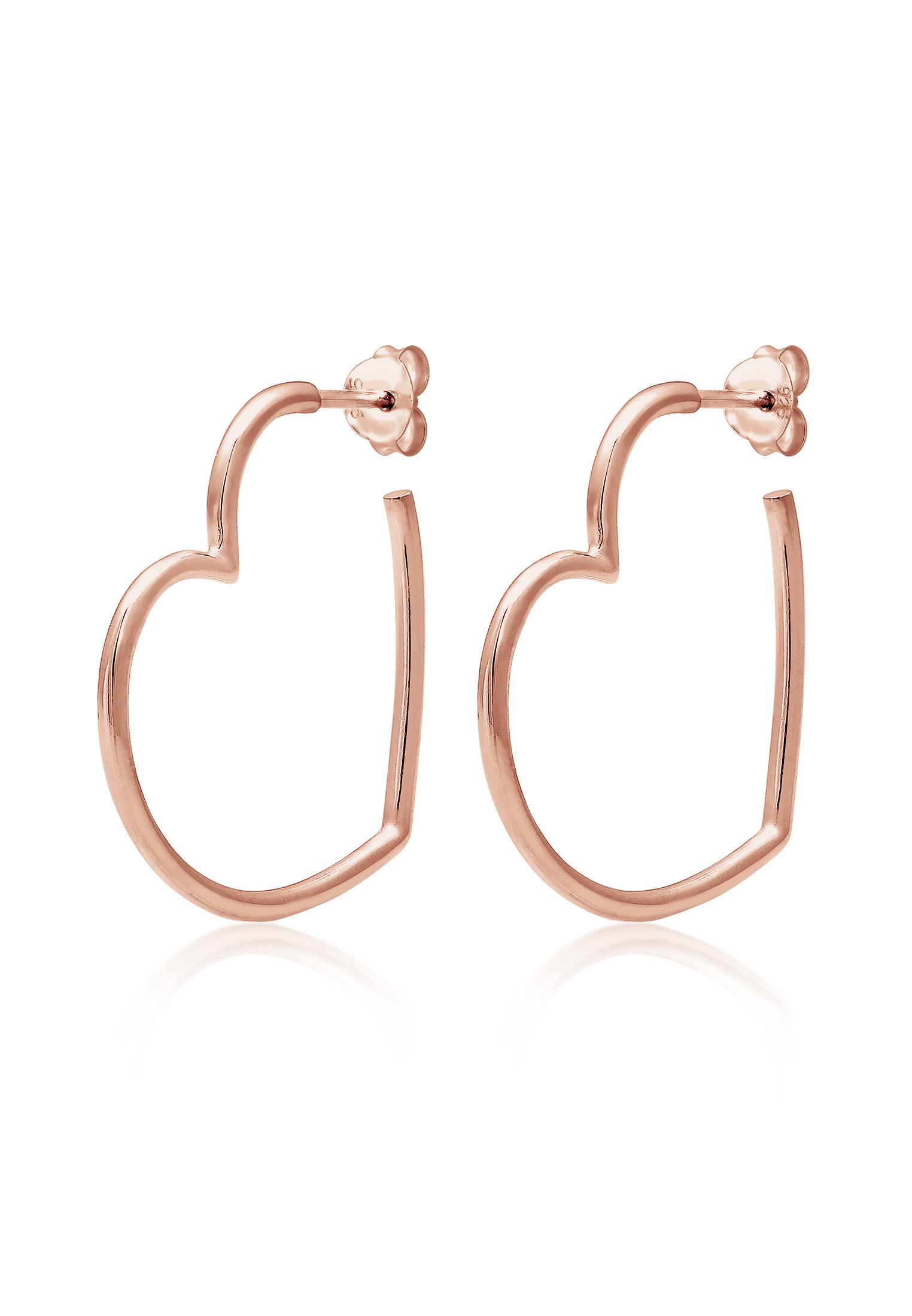 Elli Paar Creolen »Ohrringe Creolen Herz Liebe Verspielt 925 Silber«