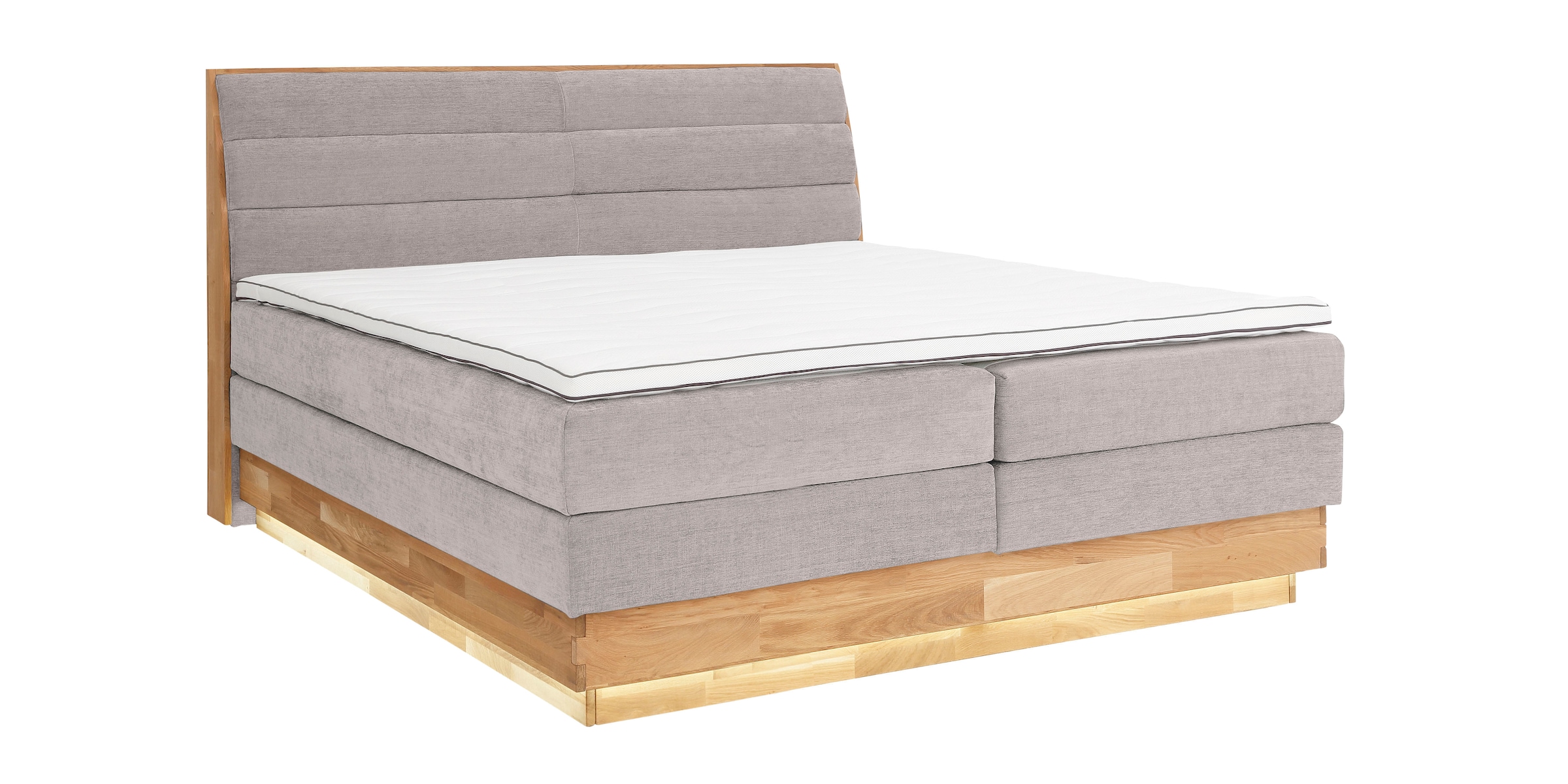 OTTO products Boxspringbett, LED-Beleuchtung, mit zertifizierten, recycelten Bezugsstoffen