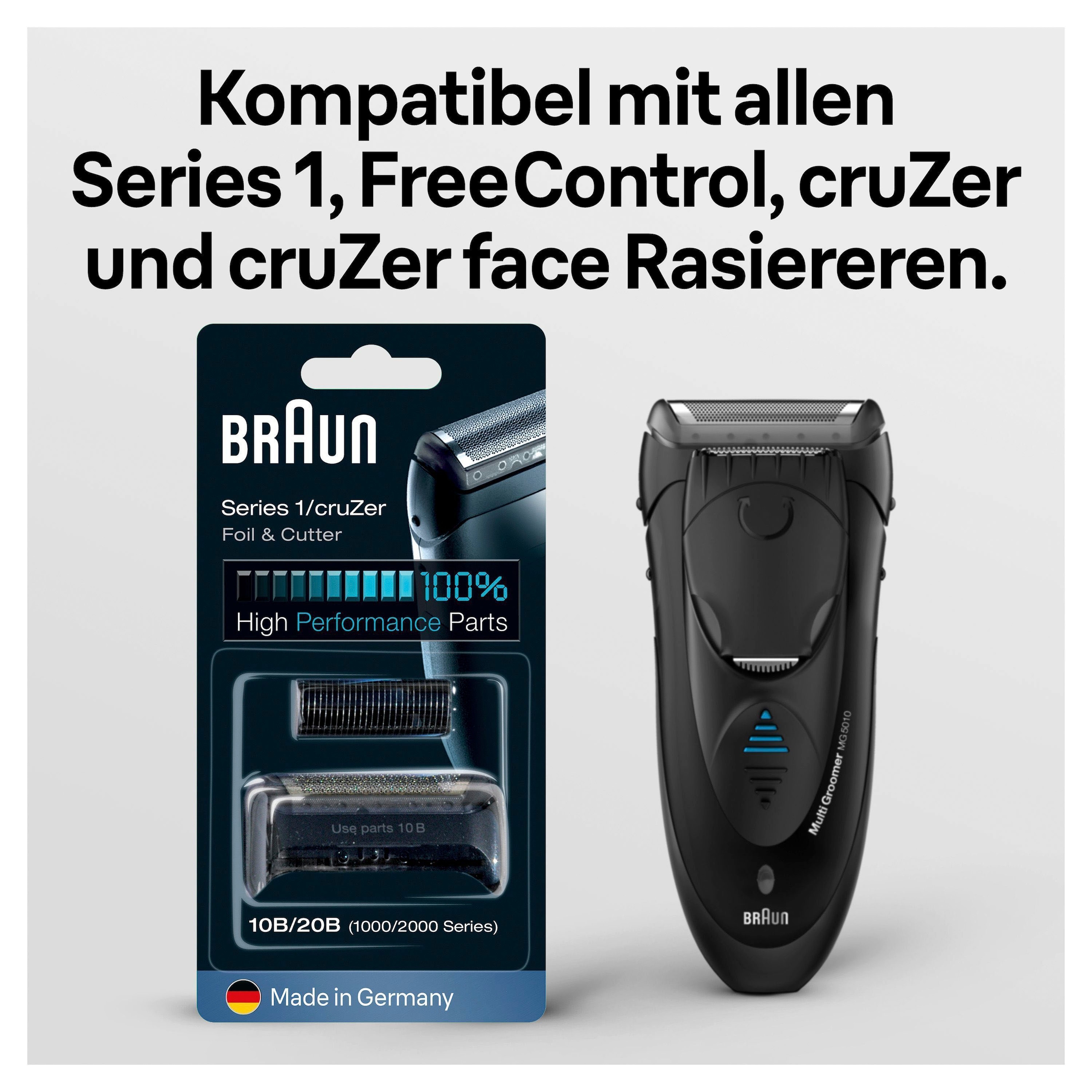 Braun Ersatzscherteil »Series 1 10B«, kompatibel mit cruZer und Series 1 Rasierern