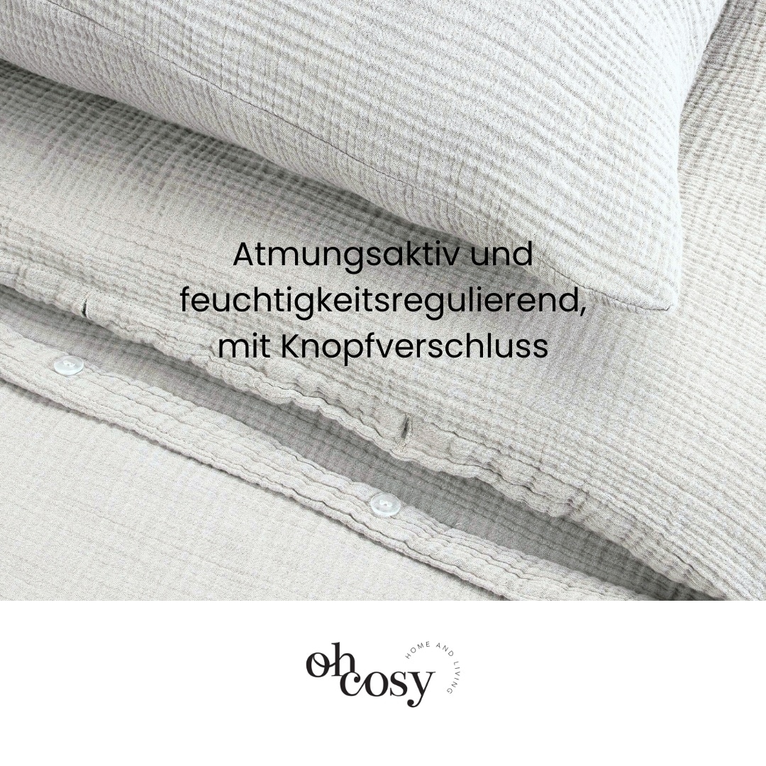 Oh cosy Bettwäsche »Sally aus superweichem Musselin, 135x200cm + 80x80cm« 2 Stk. tlg. Made in Green