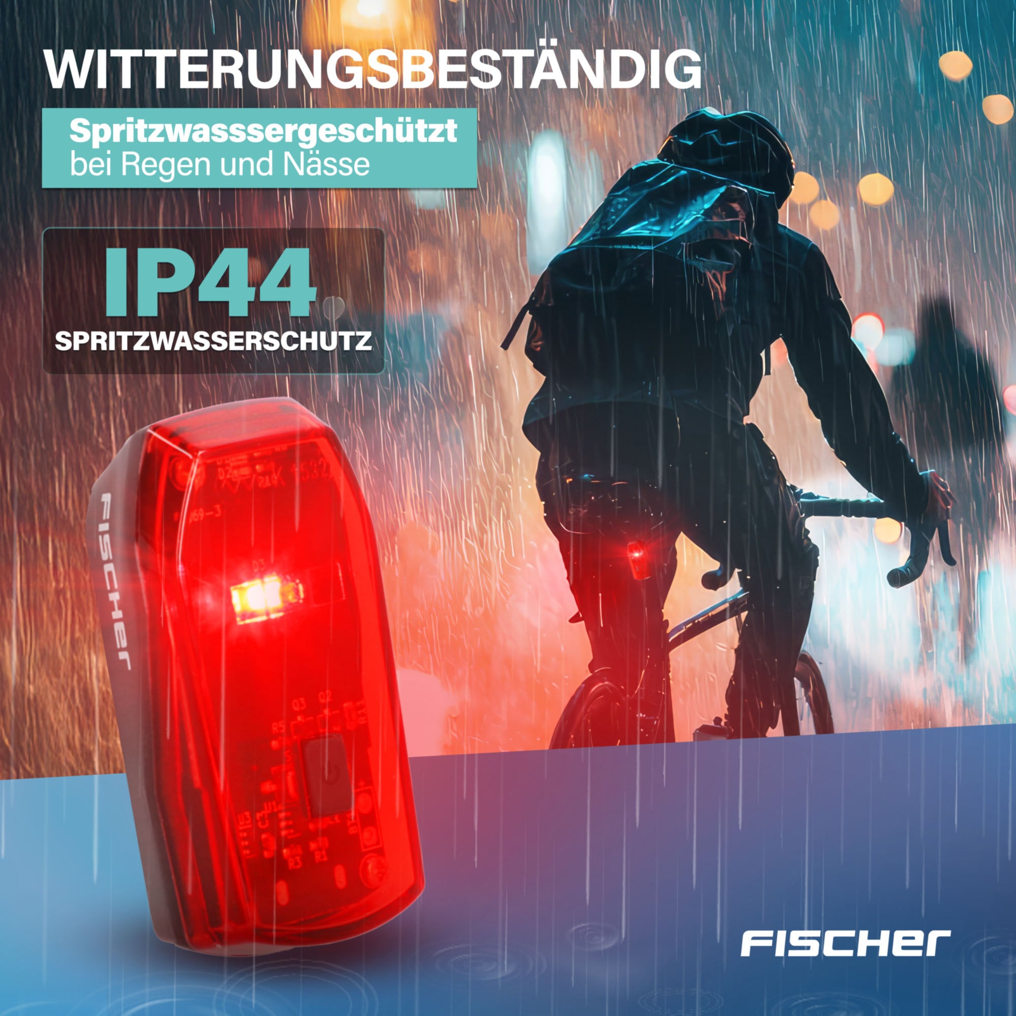 FISCHER Fahrrad Fahrrad-Rücklicht »Akku-Rücklicht “Basic”«