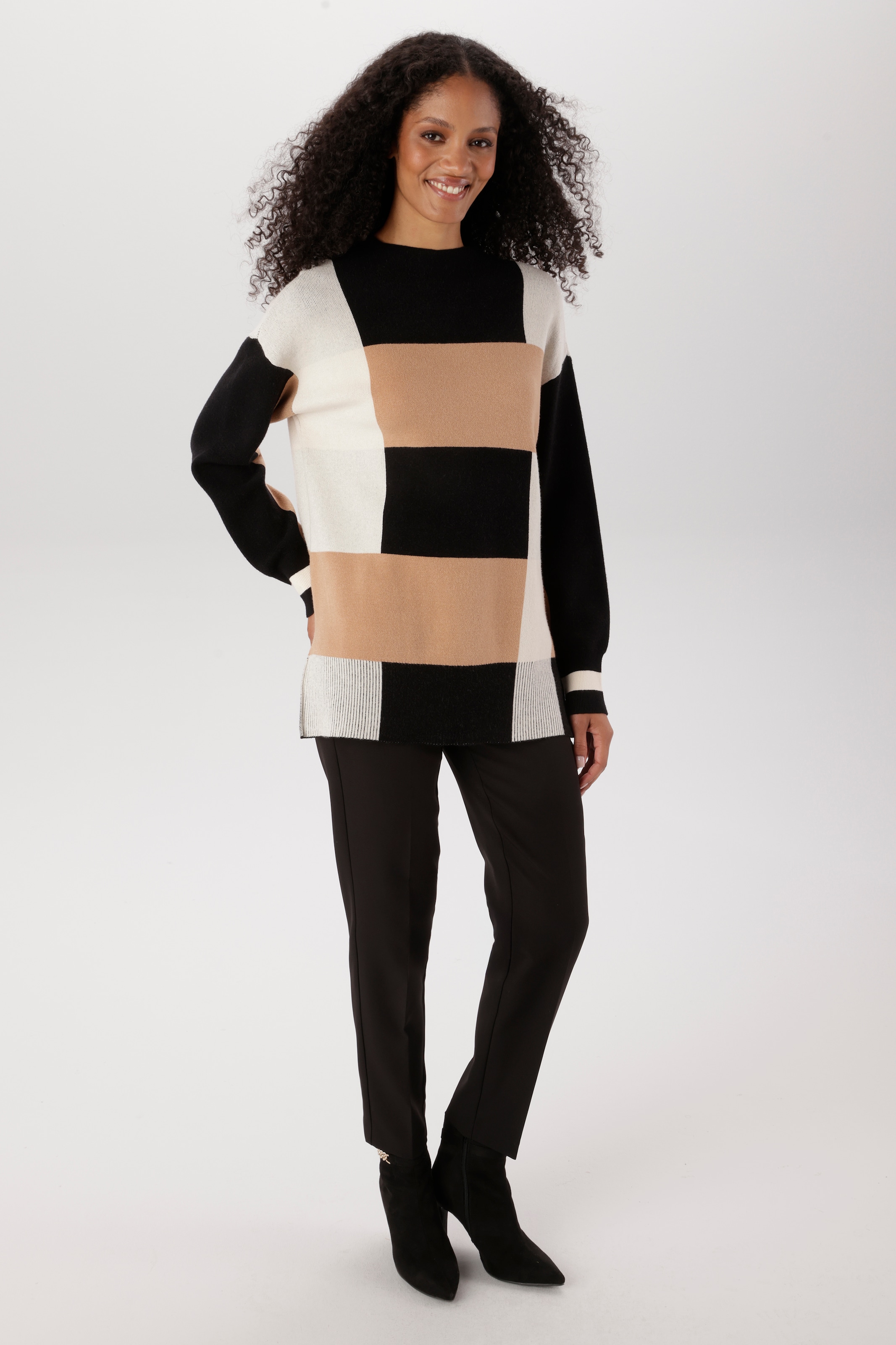 Aniston SELECTED Strickpullover in trendstarker Color-Blocking-Optik allover - NEUE KOLLEKTION