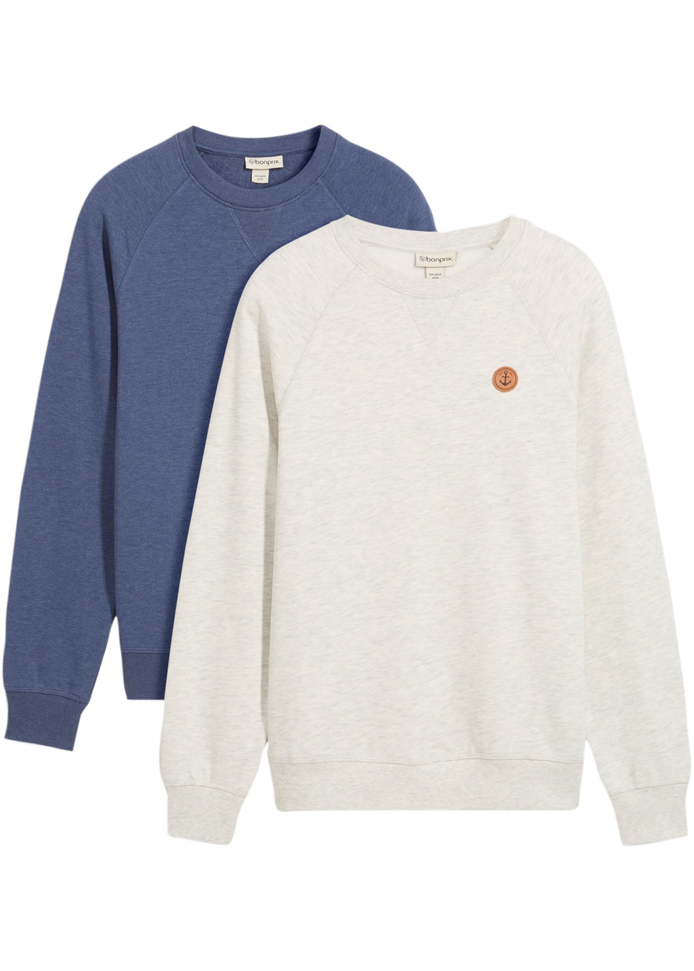bonprix Sweatshirt, 2 Stk. (2er Pack), mit Rundhals
