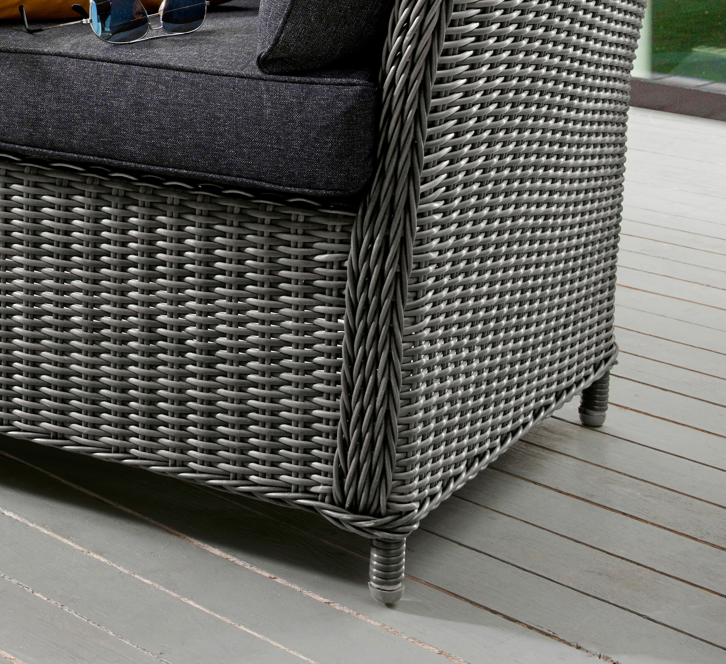 Destiny Loungesofa »PALMA«, Aluminium, Polyrattan, 3er Bank, inkl. Auflagen