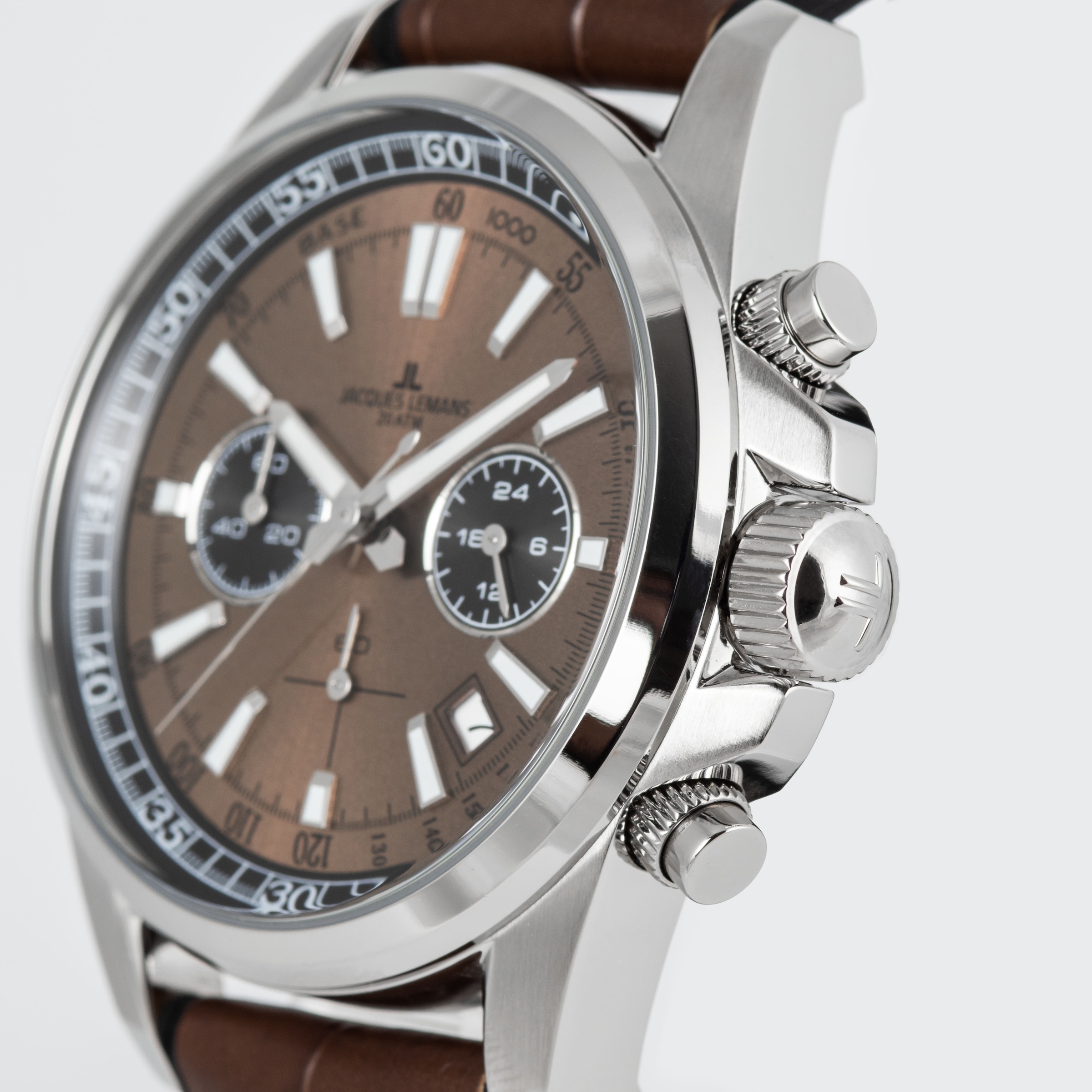 Jacques Lemans Chronograph »Liverpool« Quarzuhr, Armbanduhr, Herrenuhr, Lederarmband, analog, Tag