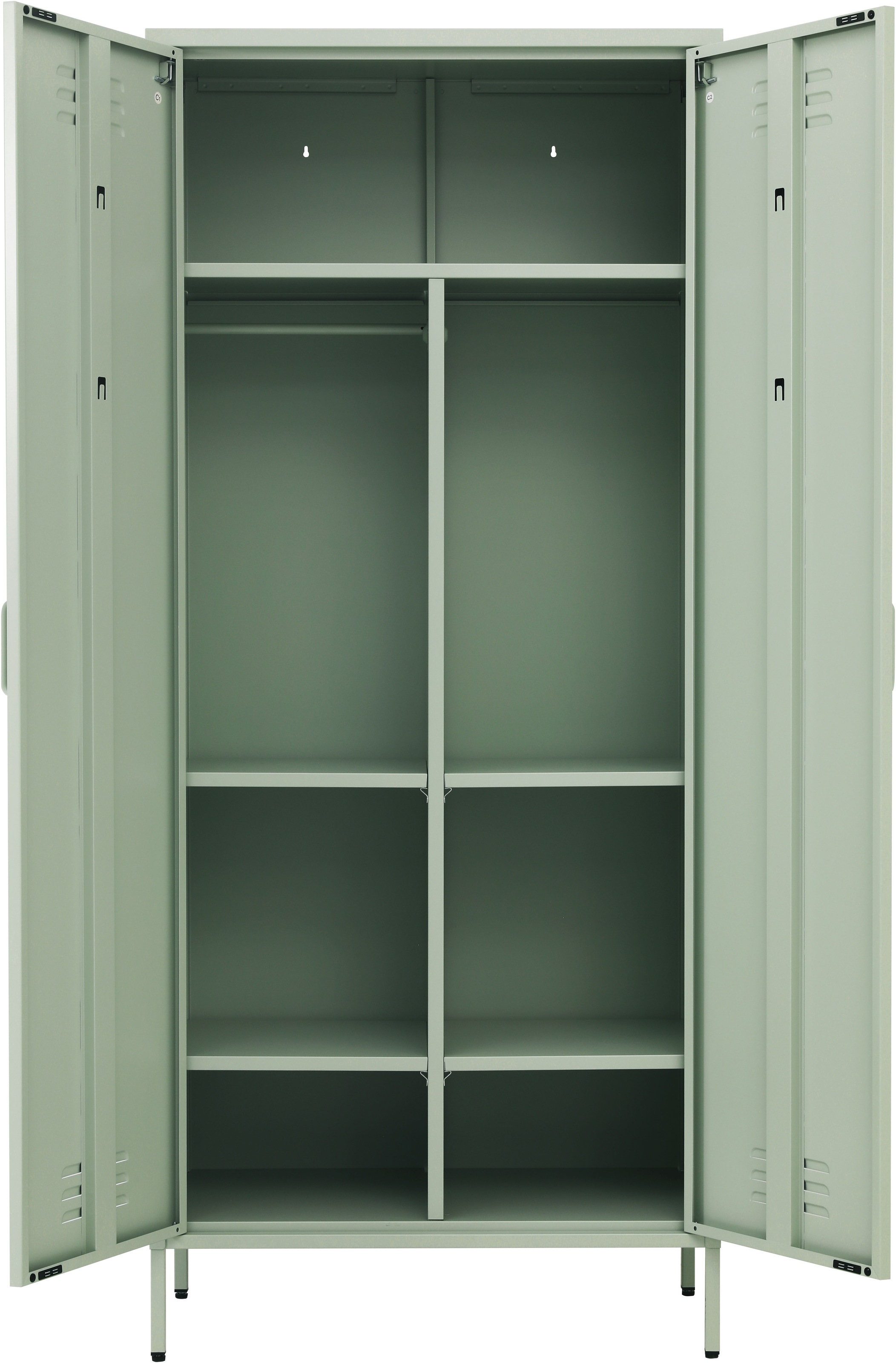 INOSIGN Drehtürenschrank »Kleiderschrank Schrank Metallschrank Mehrzweckschrank Siena Spind« in 4 Farben aus Metall,  in der Höhe verstellbar, abschließbar