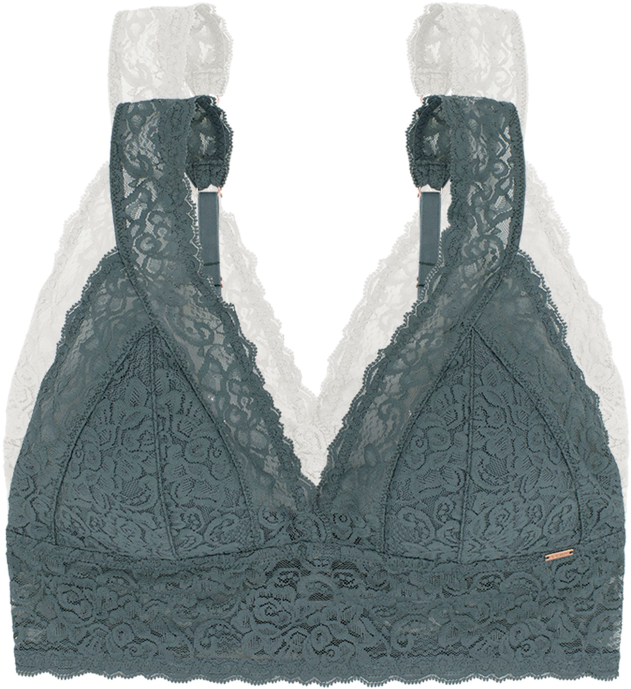 Dorina Bralette »Lana« 2er Pack,  ohne Bügel, florale Spitze, breites Unterbrustband
