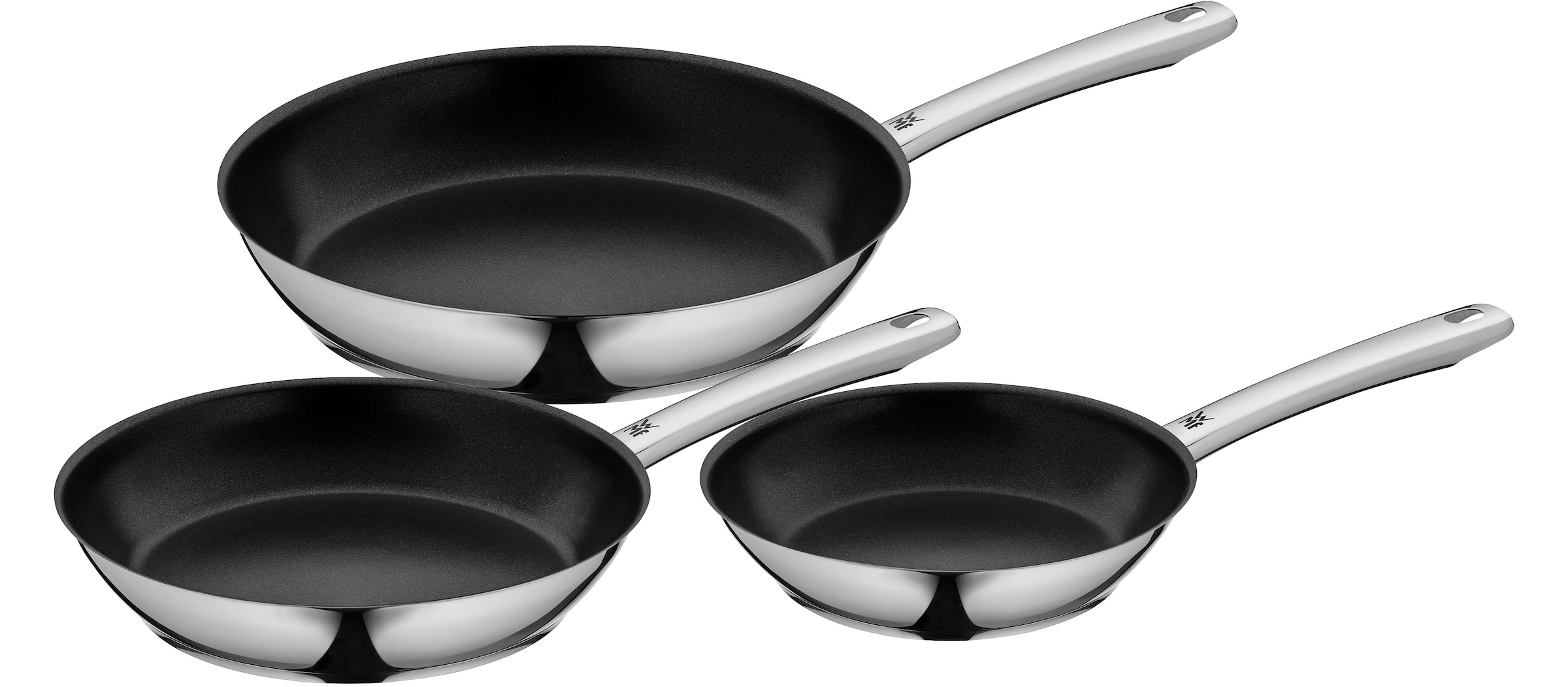 WMF Pfannen-Set »Nordic Profi«, Cromargan® Edelstahl Rostfrei 18/10, (Set, 3 tlg.,...