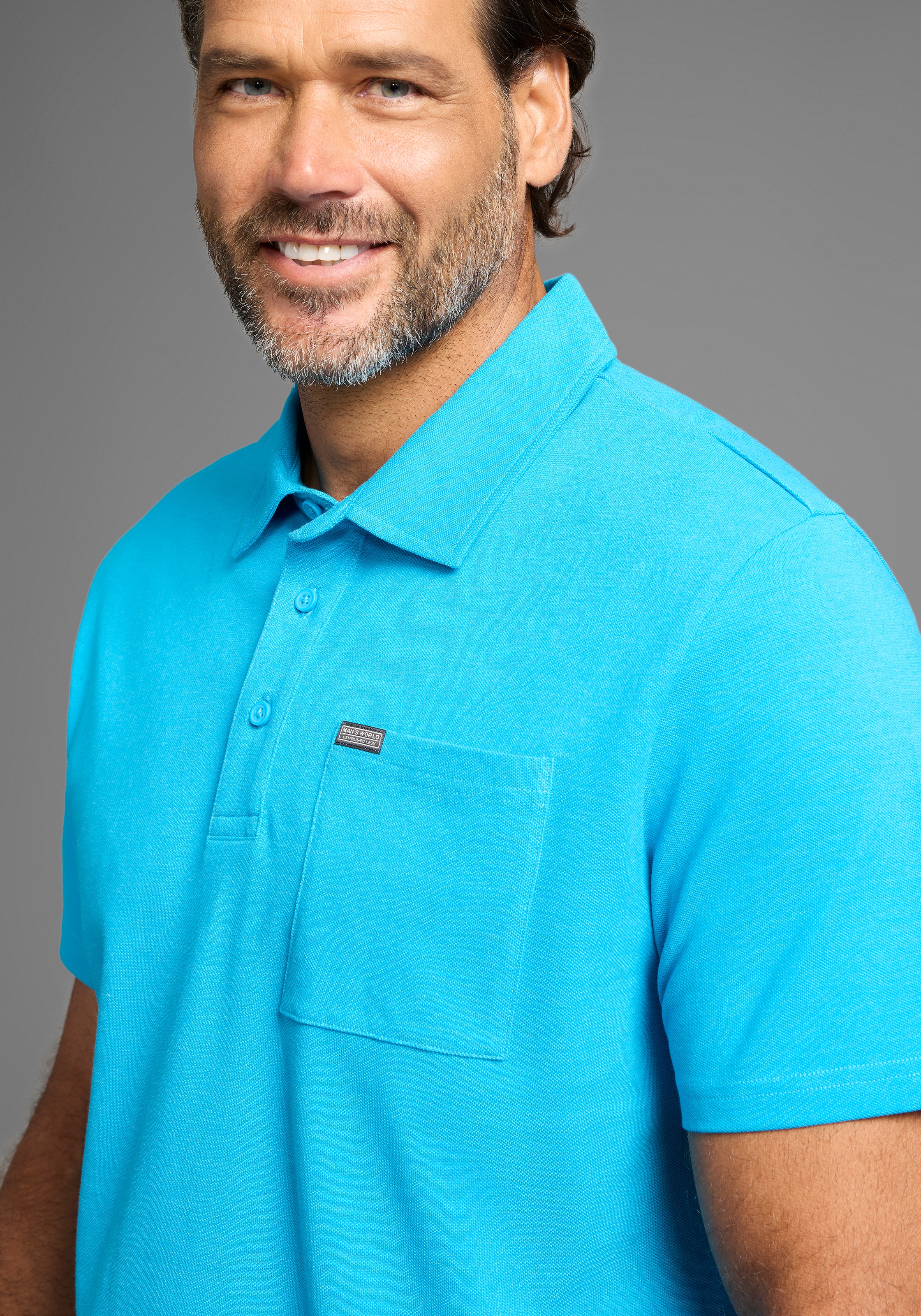 Man's World Poloshirt, mit Brusttasche