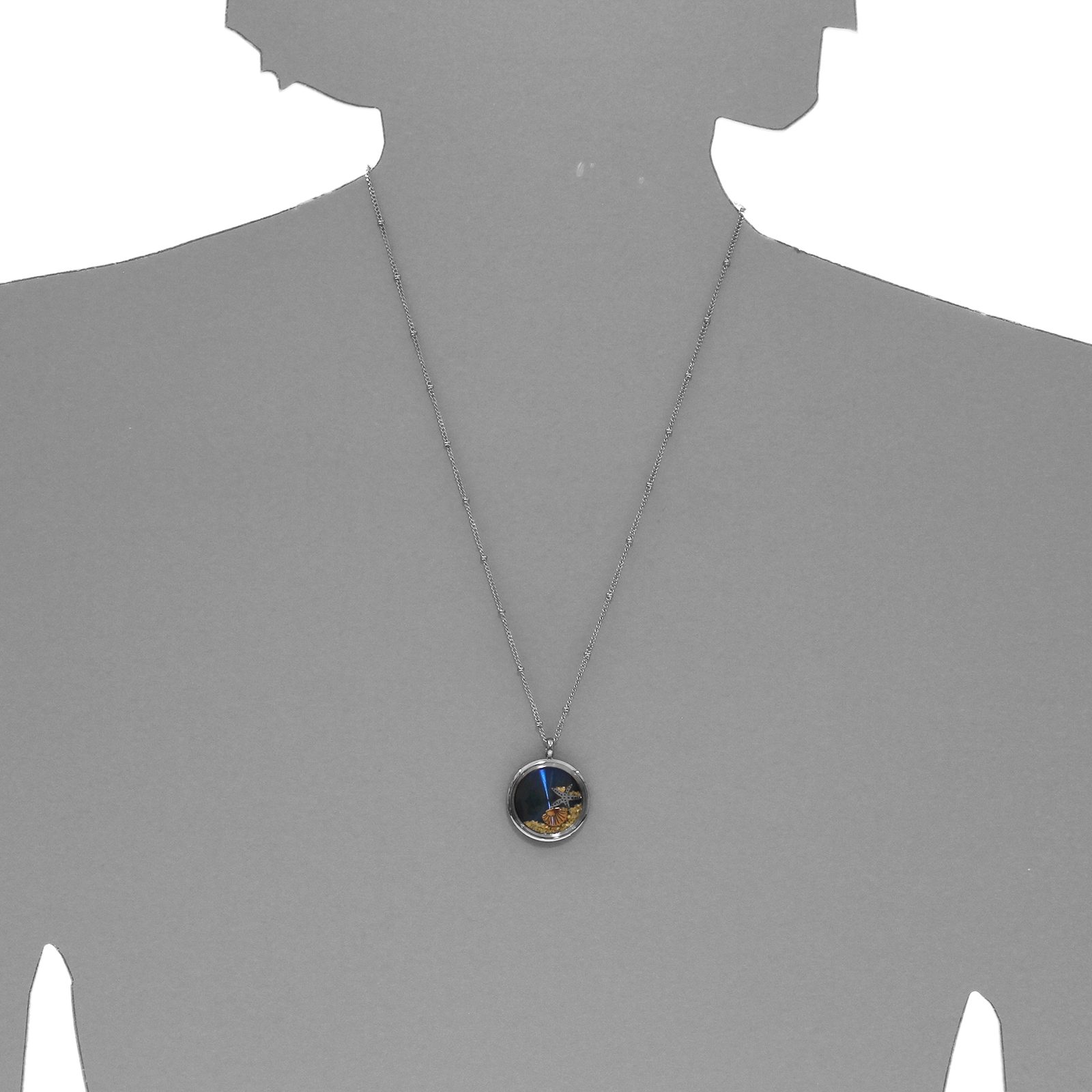 OSTSEE-SCHMUCK Kette mit Anhänger »- Seestern 23 mm blau - Edelstahl - ohne Stein«