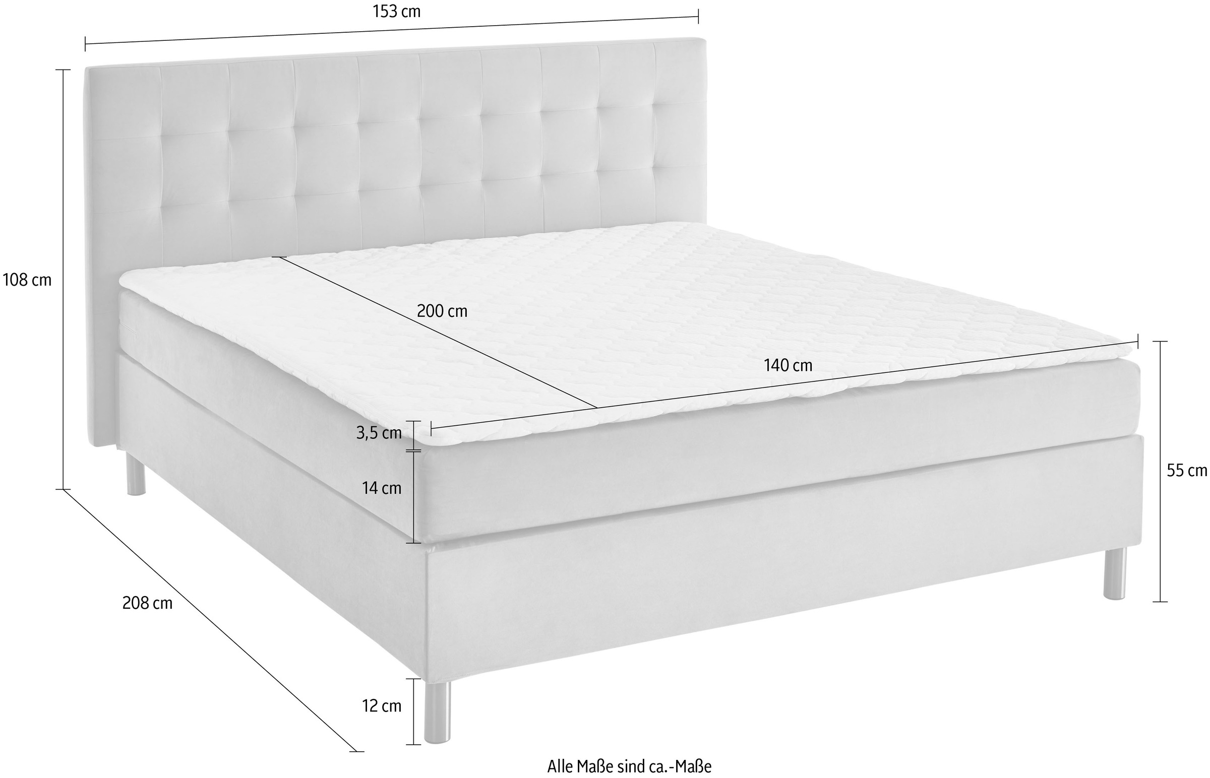 ATLANTIC home collection Boxbett »Holly«, mit Taschen-Federkernmatratze und Topper, wahlweise mit Bettkasten