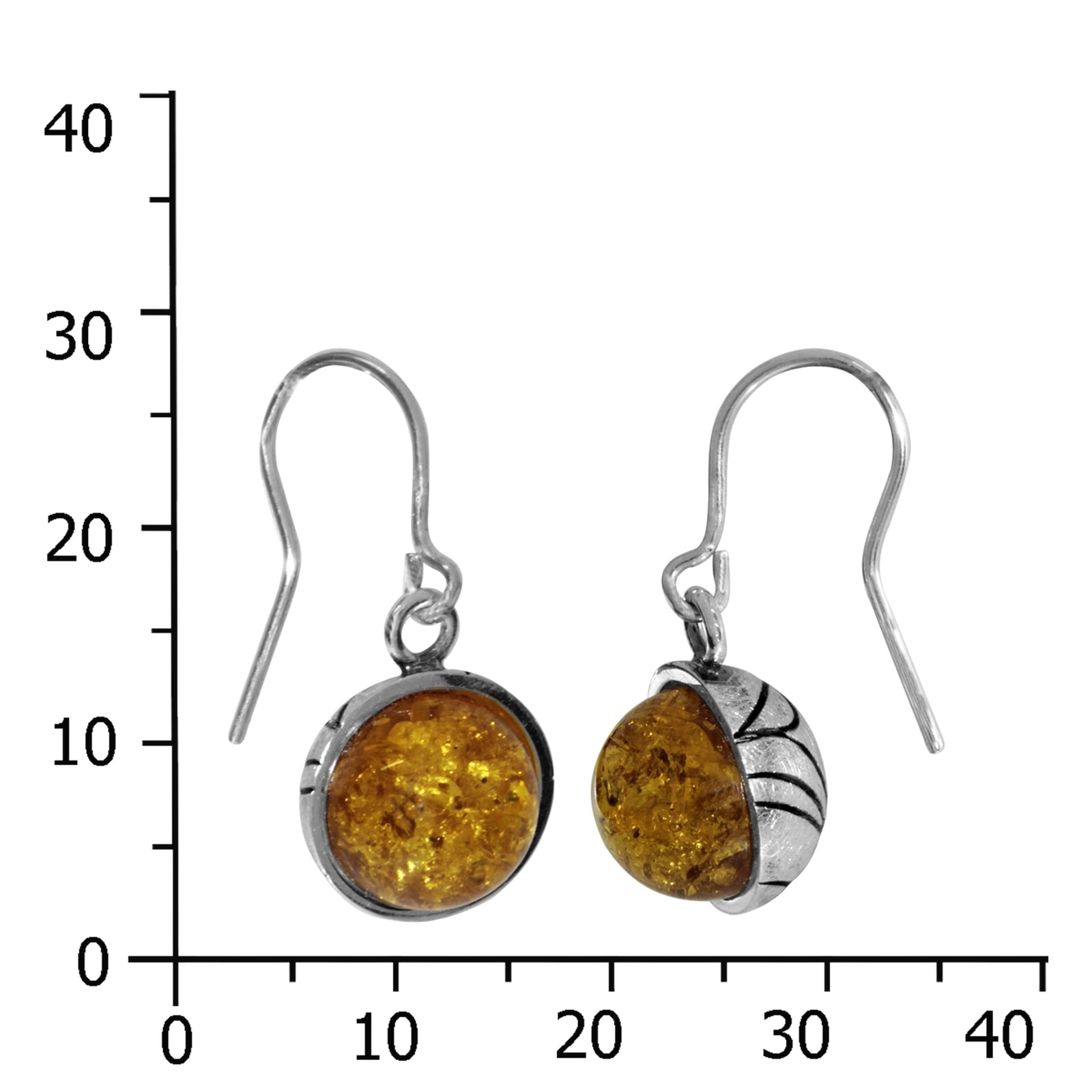 OSTSEE-SCHMUCK Paar Ohrhänger »- Kugel 10 mm-Sarah Vicenca - Silber 925/000 - Bernstein«