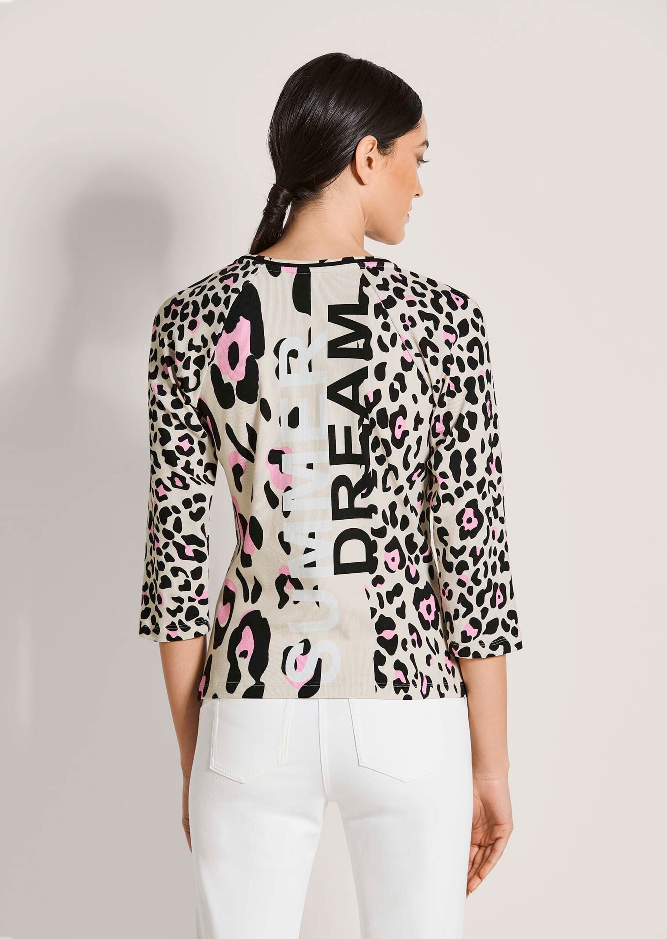 MADELEINE Langarmshirt »Shirtjacke Sportiver Halbarm Shirtblazer mit Print« Rippenqualität