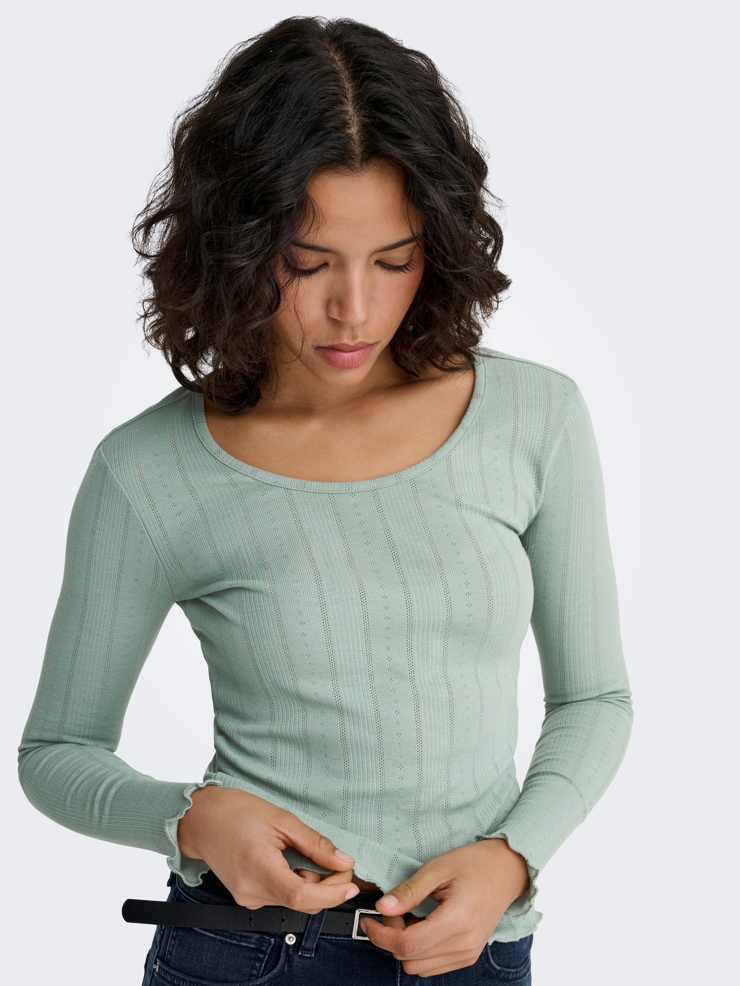 ONLY Langarmshirt »ONLTENNA O-NECK L/S TOP JRS NOOS«