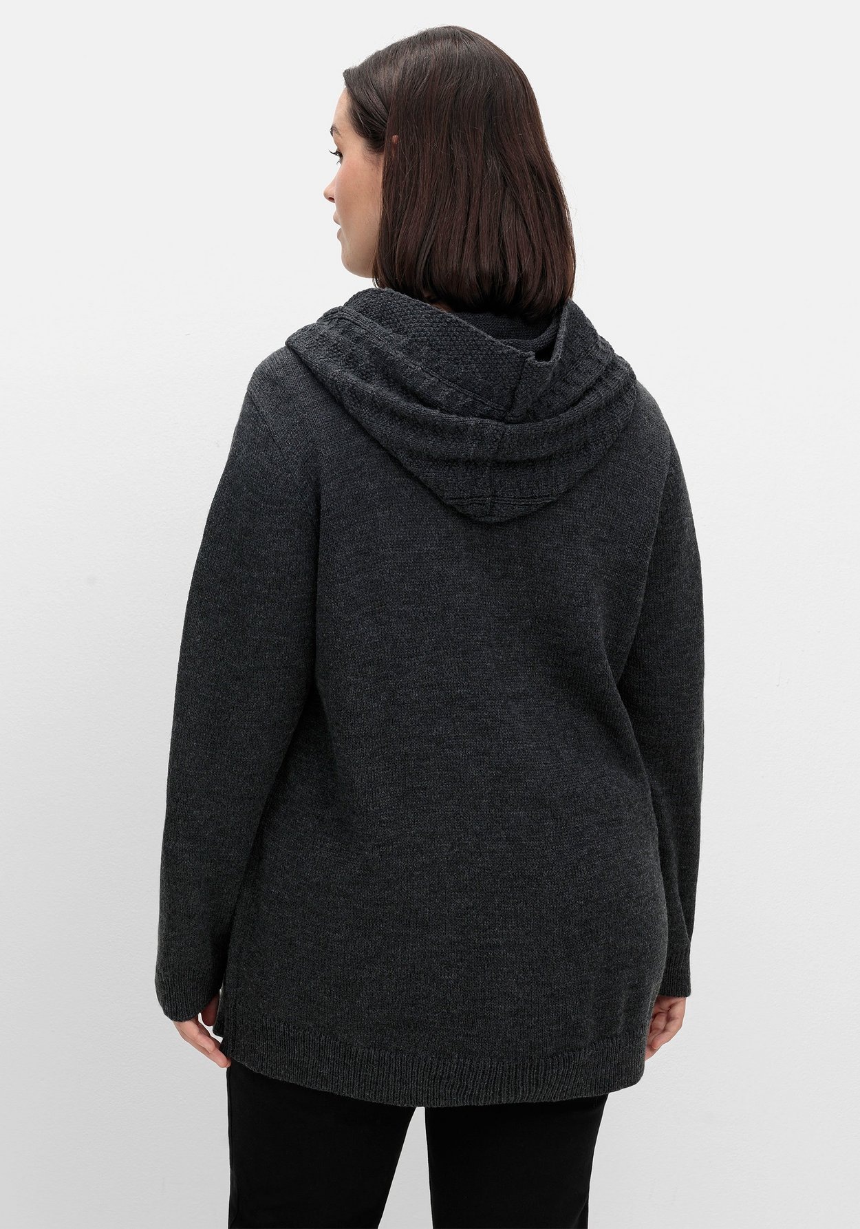 Sheego Cardigan »Cardigan mit Kapuze und Knopfverschluss«, mit Kapuze und Knopfverschluss