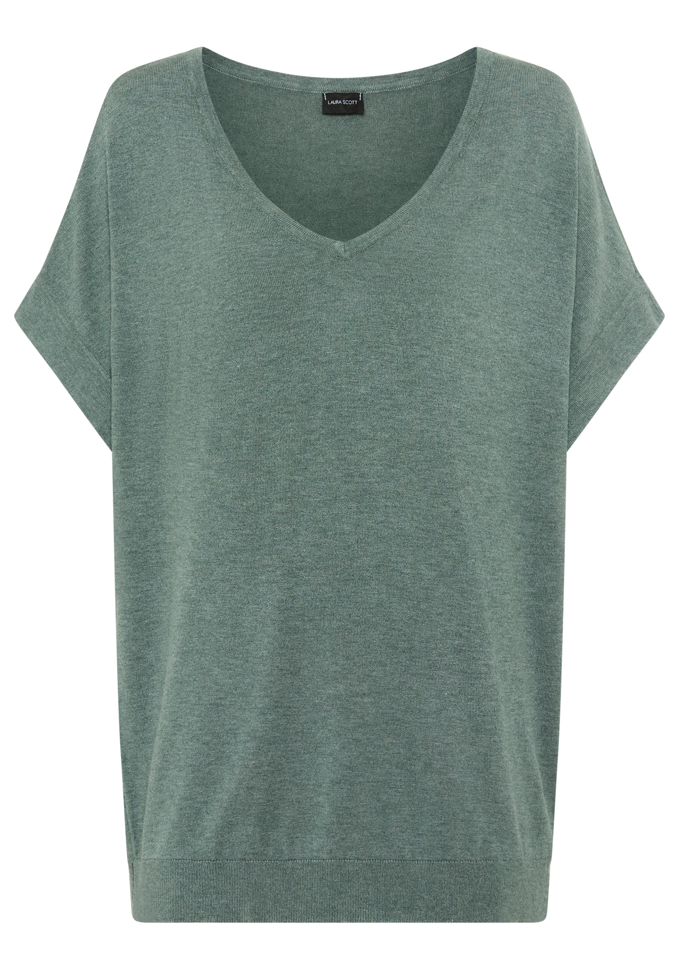 Laura Scott CURVE V-Ausschnitt-Pullover sommerlicher Feinstrick mit figurschmeichelnder Passform