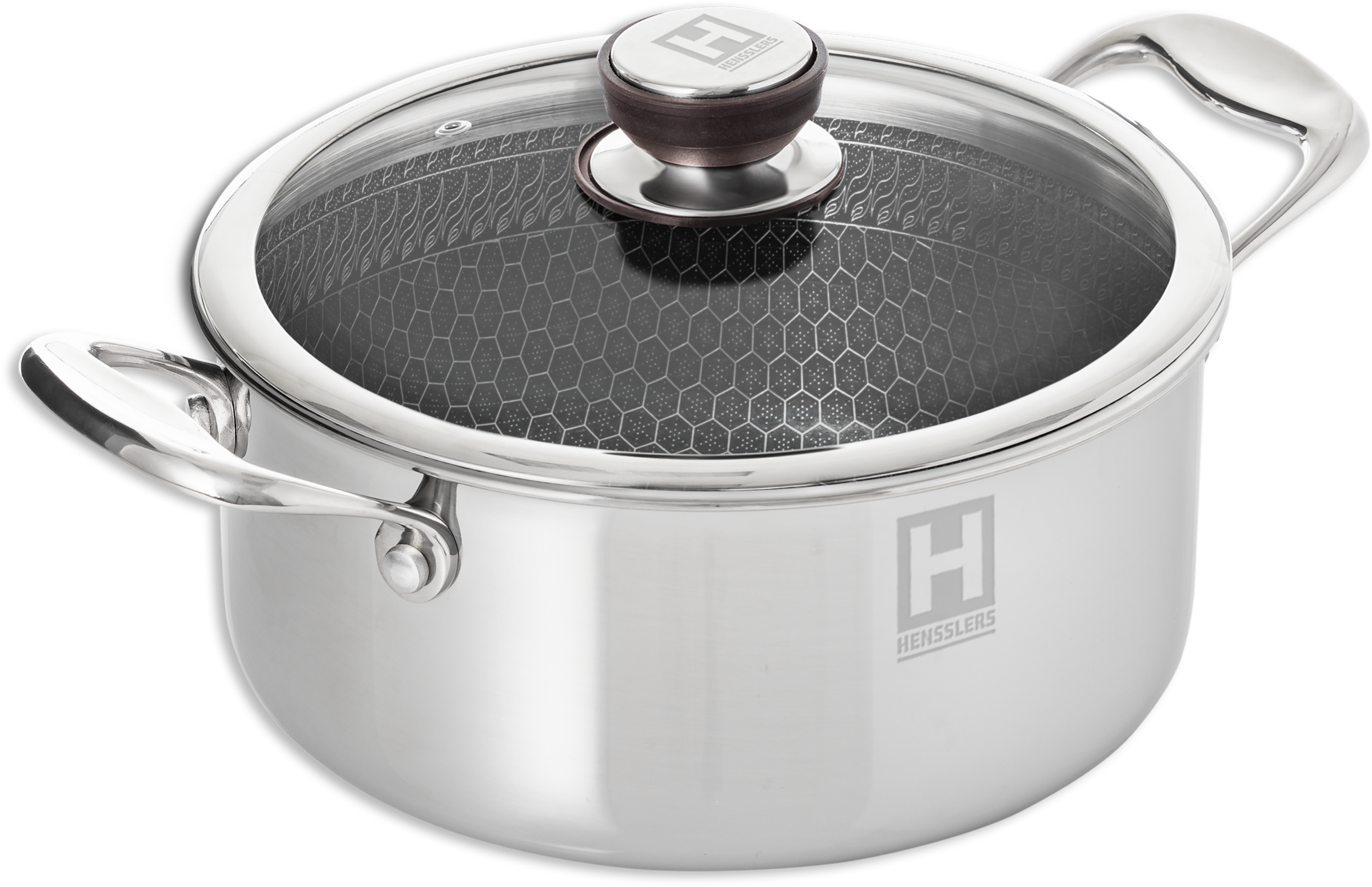 HENSSLERS Topf-Set Set, 1 Universaltopf Ø 20 cm und Ø 24 cm mit Deckel, 1 Stieltopf 2,2 l, 5 Stk. tlg. Edelstahl