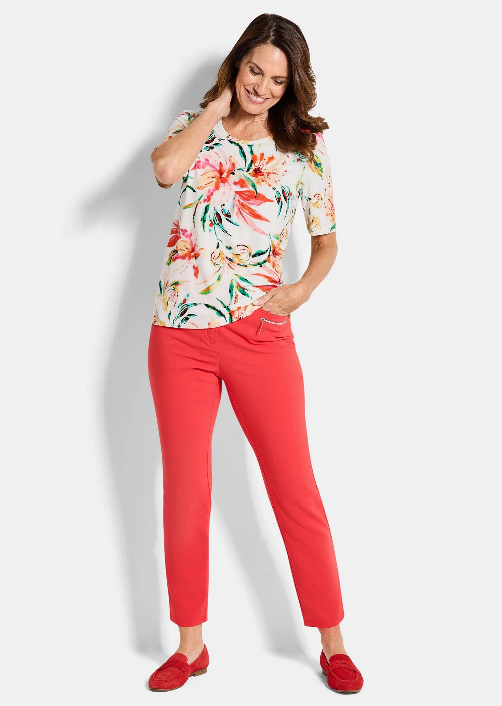 GOLDNER Print-Shirt »Cityshirt mit floralem Muster« Großflächiger Blumenprint