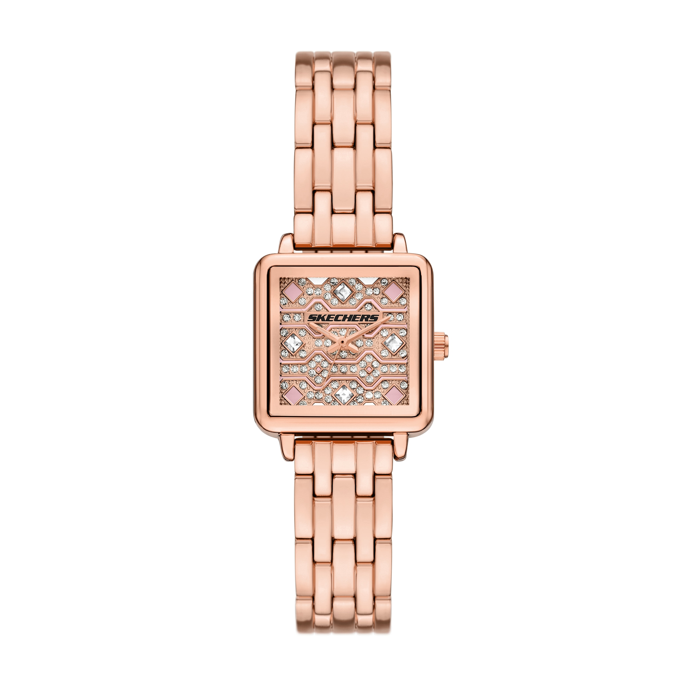 Skechers Quarzuhr »KATELLA« Armbanduhr, Damenuhr, analog, Glassteine