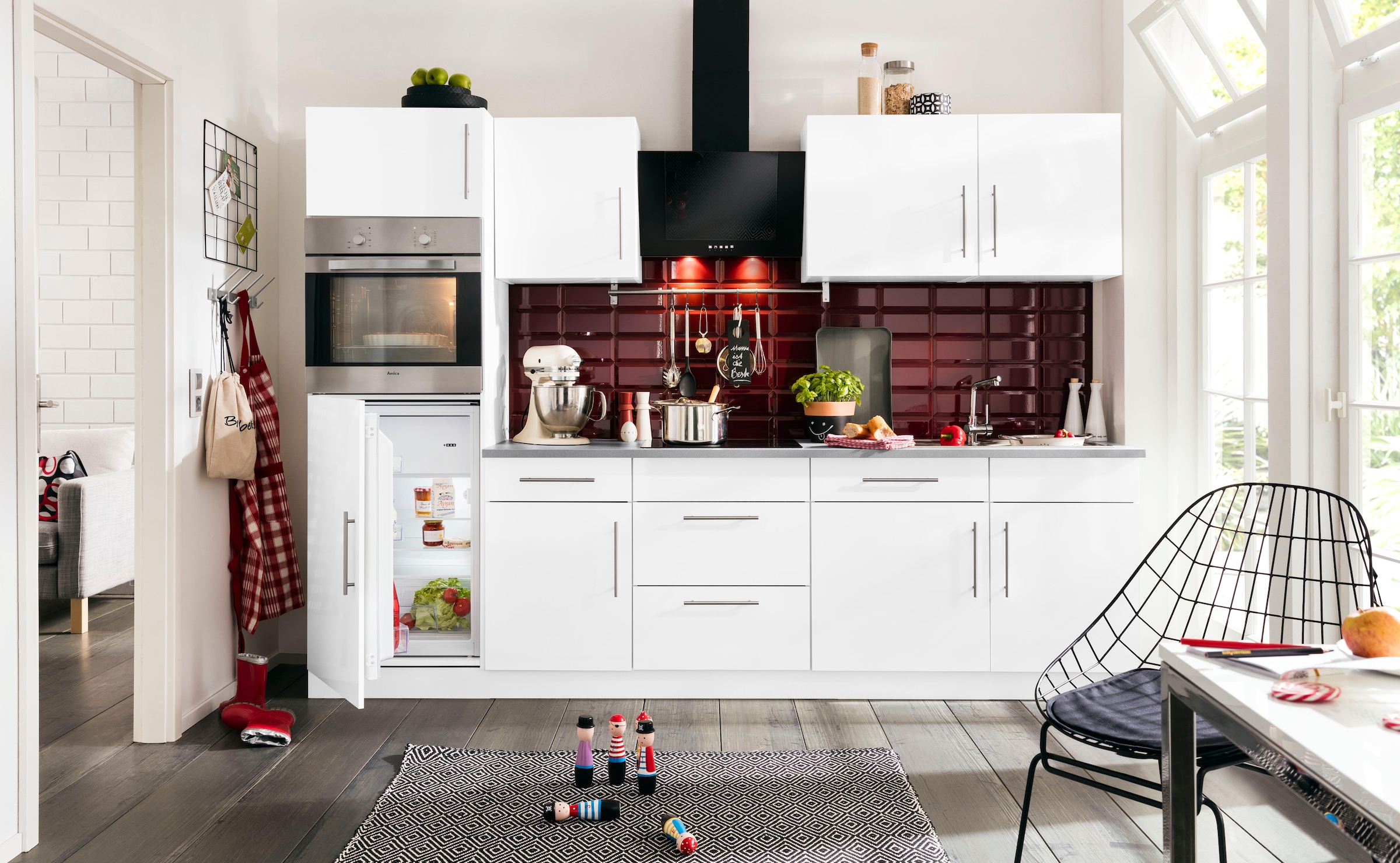 wiho Küchen Küchenzeile »Cali« mit E-Geräten, Breite 280 cm