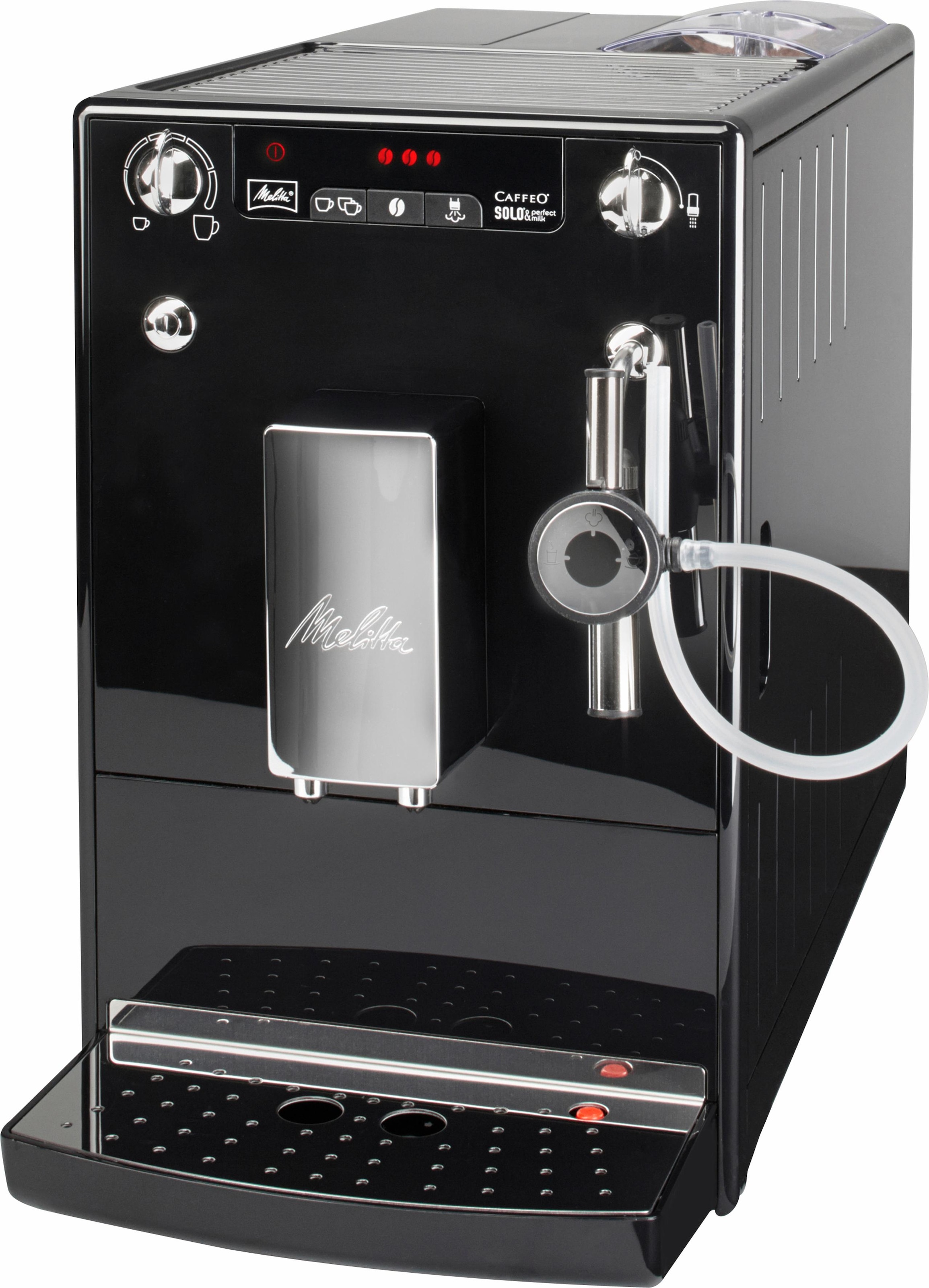 Melitta Kaffeevollautomat »Solo® & Perfect Milk E 957-201, schwarz« Café crème&Espresso per One Touch, Milchsch&heiße Milch per Drehregler