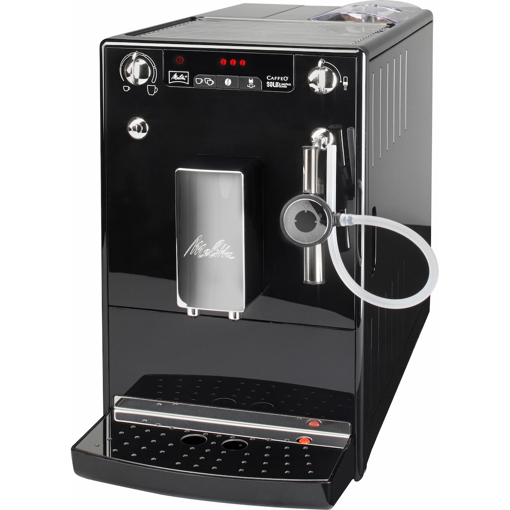 Melitta Kaffeevollautomat »Solo® & Perfect Milk E 957-201, schwarz«, Café crème&Espresso per One Touch, Milchsch&heiße Milch per Drehregler