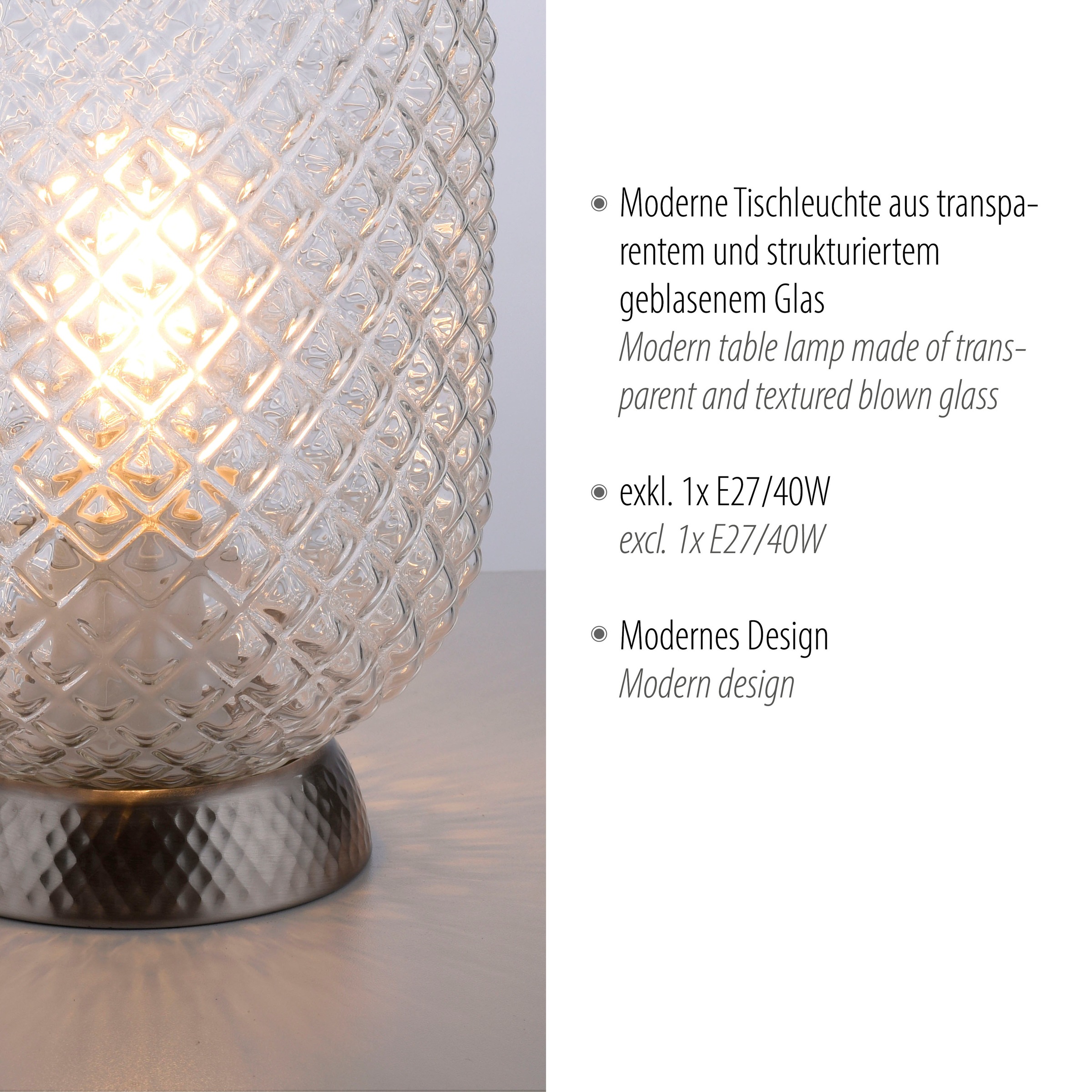 JUST LIGHT Tischleuchte »REISHI«, 1 flammig, Leuchtmittel E27 | ohne Leuchtmittel