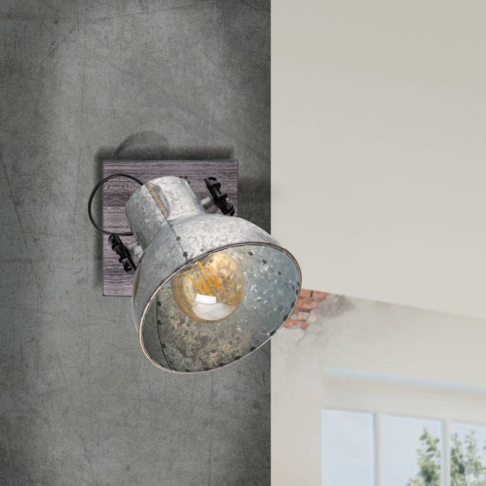 EGLO Wandstrahler »BARNSTAPLE«, 1 flammig, Leuchtmittel E27 | ohne Leuchtmittel, Wandspot aus Stahl, schwenkbar, exkl. E27 (max. 40W), Lampe, Spot