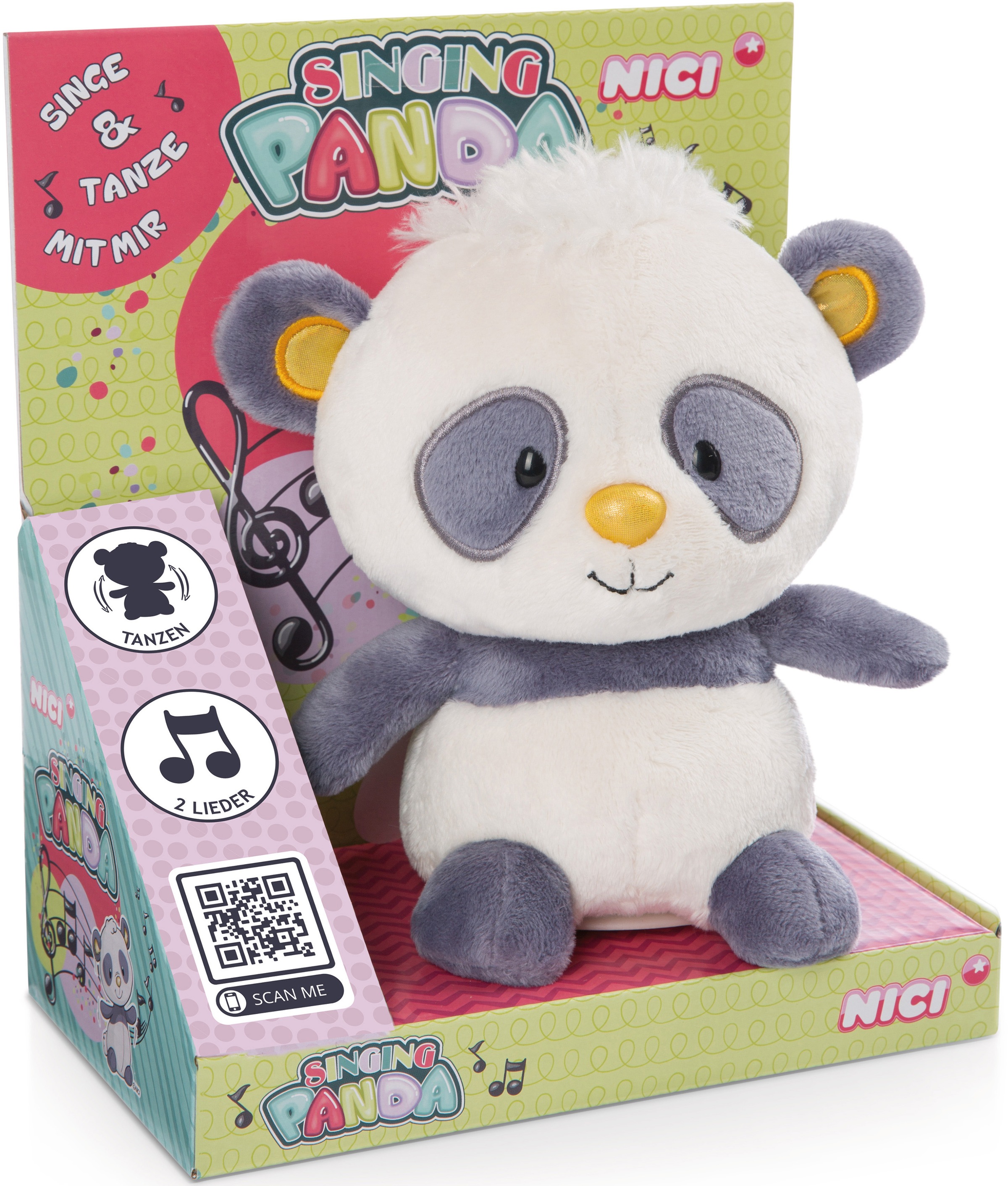 Nici Kuscheltier »Singing Panda, 20 cm«, mit Sing- & Tanzfunktion, in Geschenkverpackung