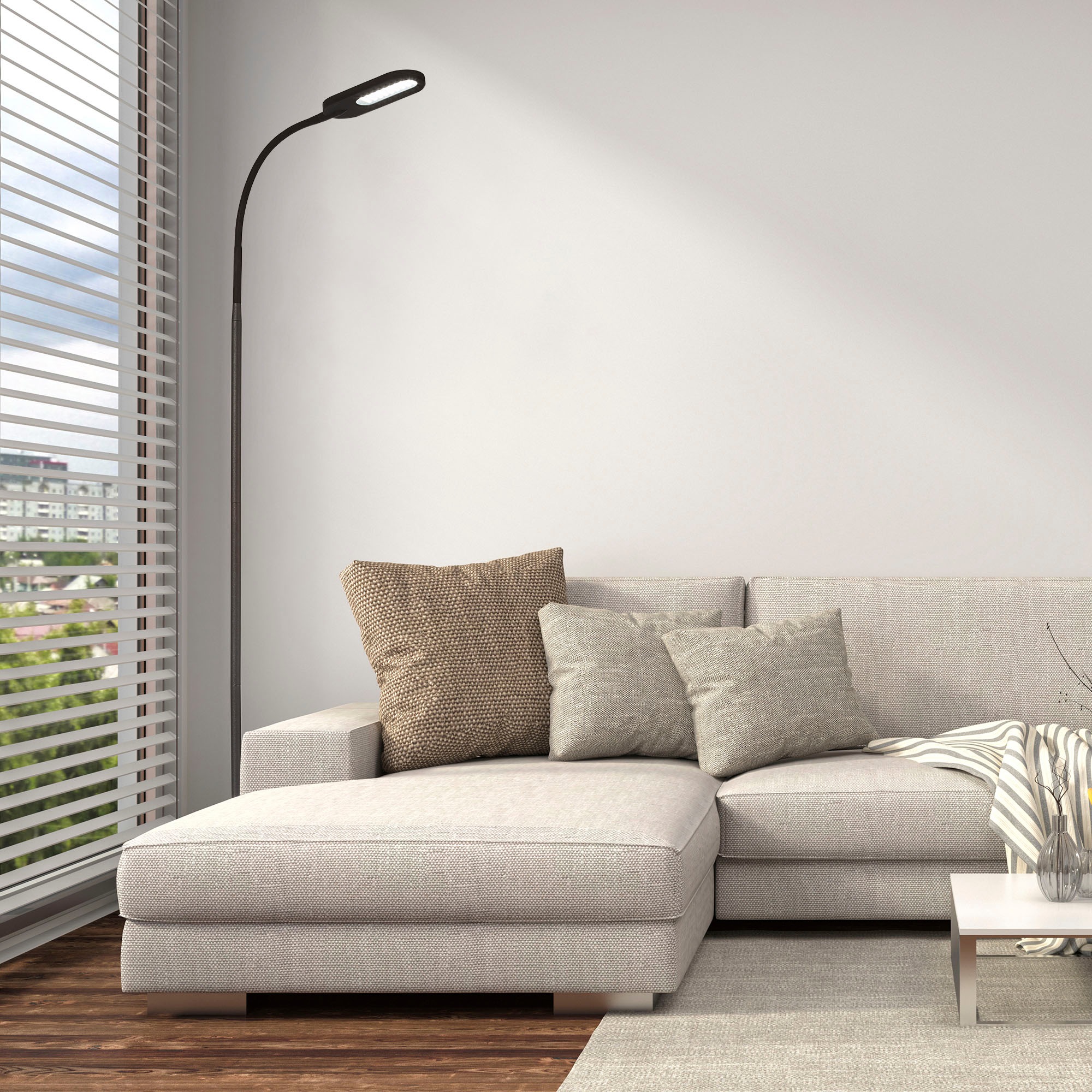 B.K.Licht LED Leuchten-Set, 2-teilig: LED Deckenleuchte + LED Stehlampe 