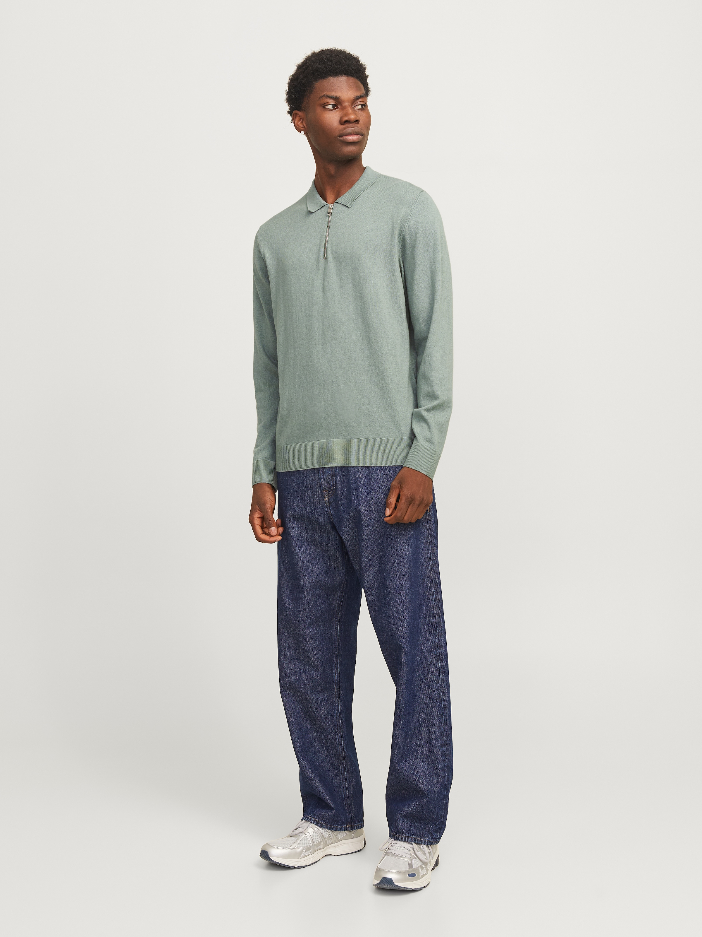 Jack & Jones Polokragenpullover »JJEEMIL KNIT POLO HALF ZIP LS NOOS«, mit Polo Kragen