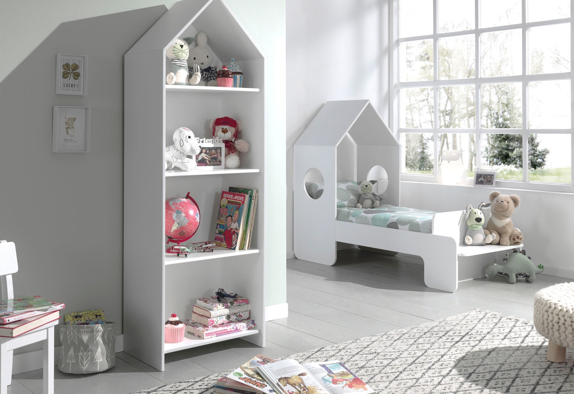 Vipack Kinderregal »Casami, Regalschrank mit 3 Böden und viel Stauraum«, (B/H/T ca. 57,6x171,3x37cm, universell einsetzbar, TOP modern), aus hochwertigem MDF, weiß lackiert