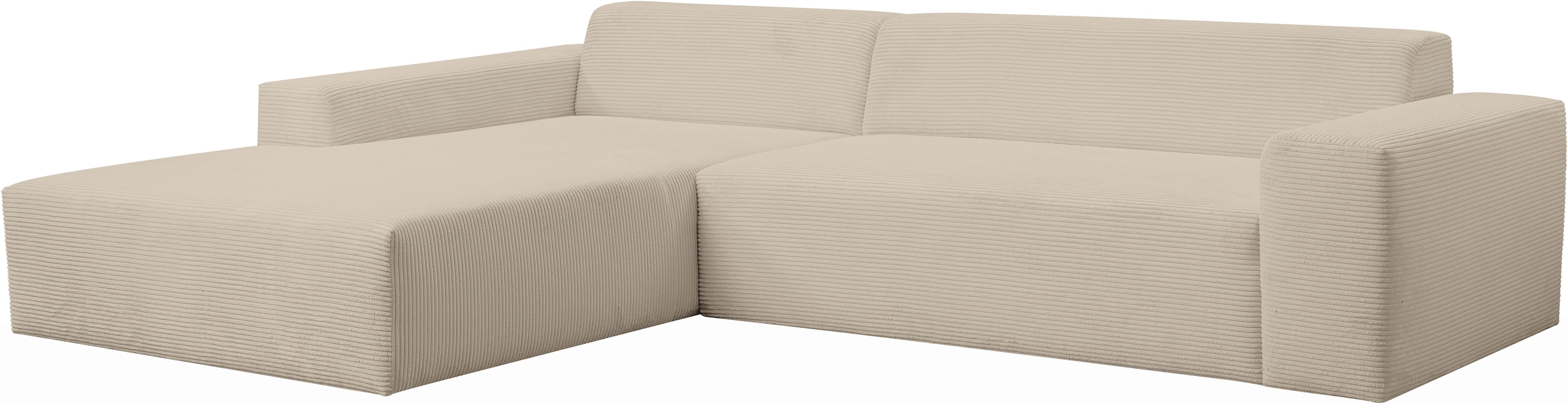 WERK2 Ecksofa »Zeus-XL, Mega-Sofa mit großer Sitztiefe, Stellmaße 311cm x 210cm«, Curvy Trend Garnitur mit urbaner Optik, bequem, Big-Sofa, L-Form
